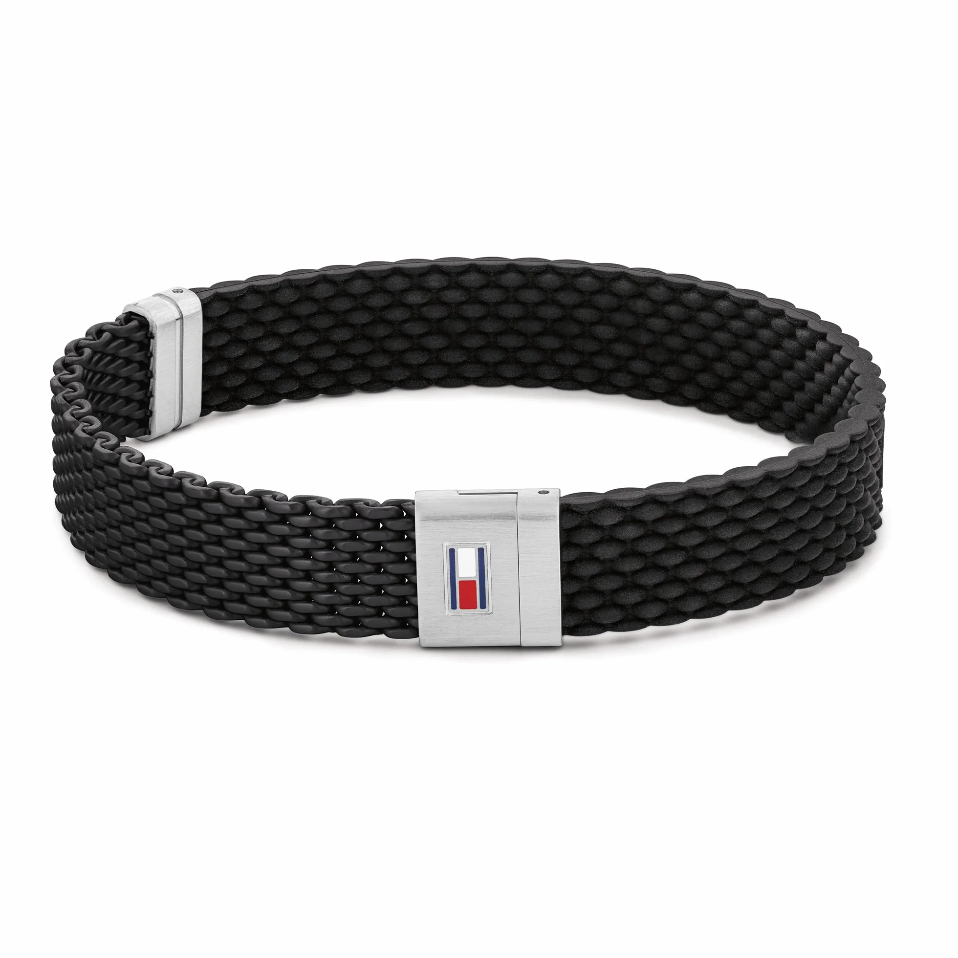 Tommy Hilfiger Herren Armband aus Edelstahl und Silikon in der Farbe Schwarz, mit Magnetverschluss, Gesamtlänge ca. 19,5 cm, 2790240S