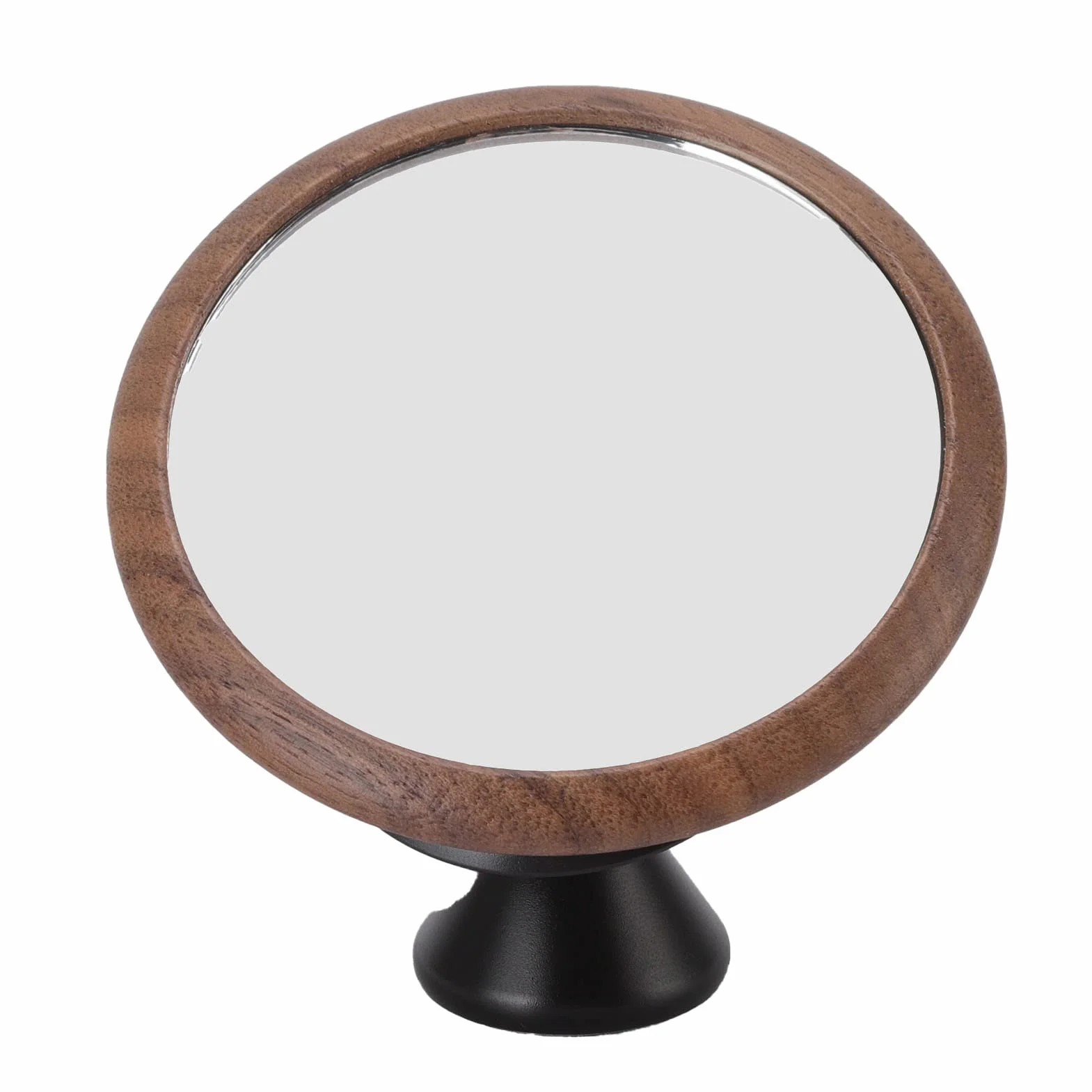 Espresso Mirror, Obrót o 360 Stopni Obserwacja Natężenia Przepływu Kawy Lustro Odblaskowe Średnica 2,4 Cala Manipulowanie kawą Lustro Odblaskowe Orzech Czarna Podstawa
