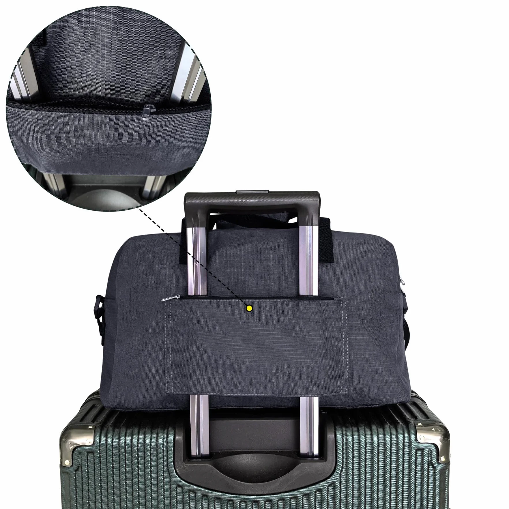 CampTeck Składana torba podróżna, mała torba kabinowa, bagaż podręczny, składana torba z paskiem na ramię, odpowiednia do Ryanair (40 x 20 x 25 cm – 20 l), szary, One_Size
