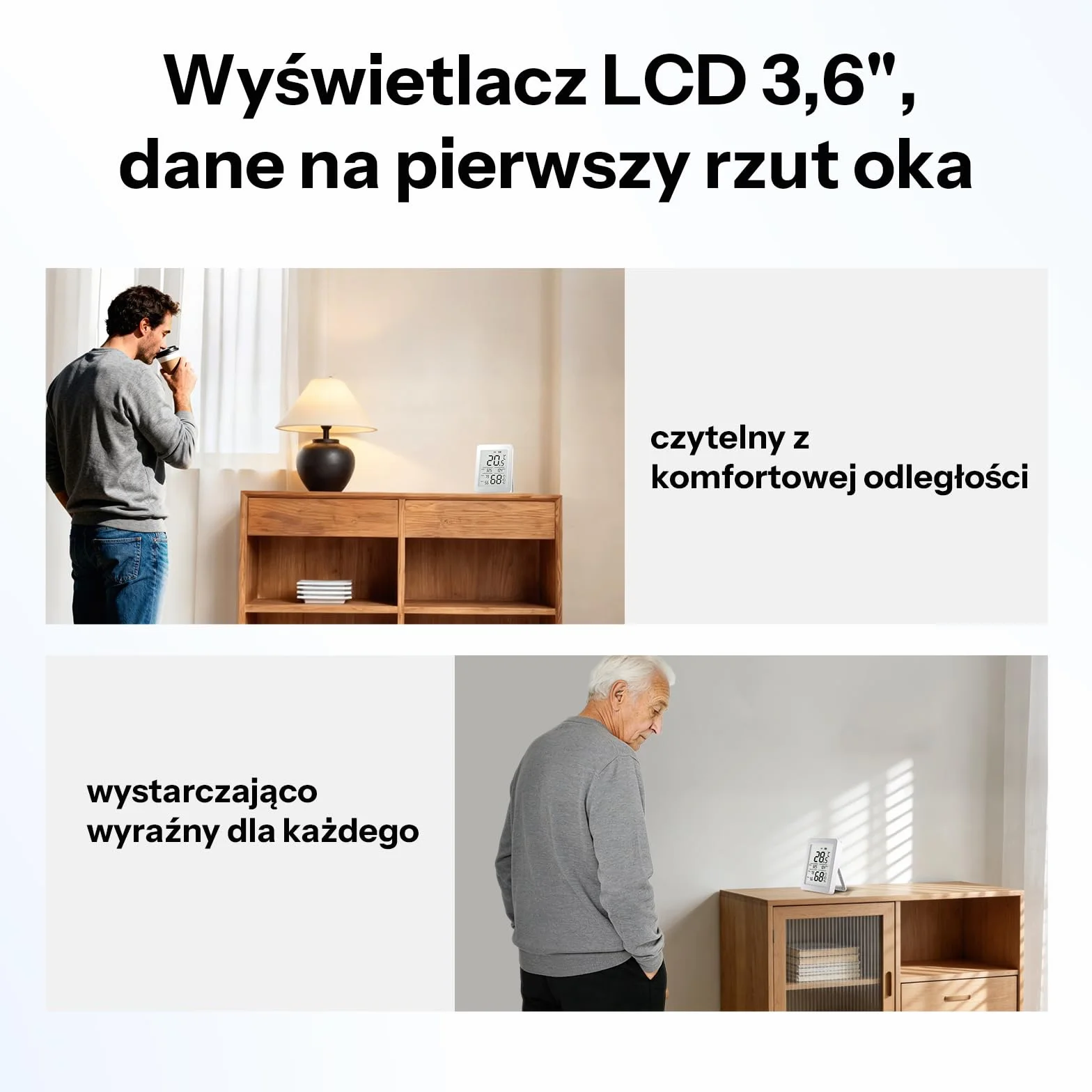 SONOFF AirGuard TH SNZB-02DR2 Czujnik temperatury i wilgotności Zigbee,wyświetlacz LCD 3,6 cala. Termometr higrometr z powiadomieniami w aplikacji,zdalny monitoring szklarni i piwnicy na wino,2 sztuki