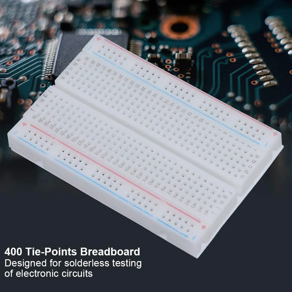 Płytka prototypowa wielokrotnego użytku, PCB 85 × 55 mm / 3,3 × 2,2 cala 400-punktowa płytka drukowana bez lutowania