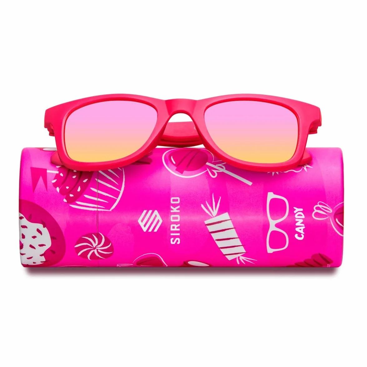 SIROKO Dziecięce polaryzacyjne okulary przeciwsłoneczne dla chłopców i dziewcząt ochrona UV400 zabawny design