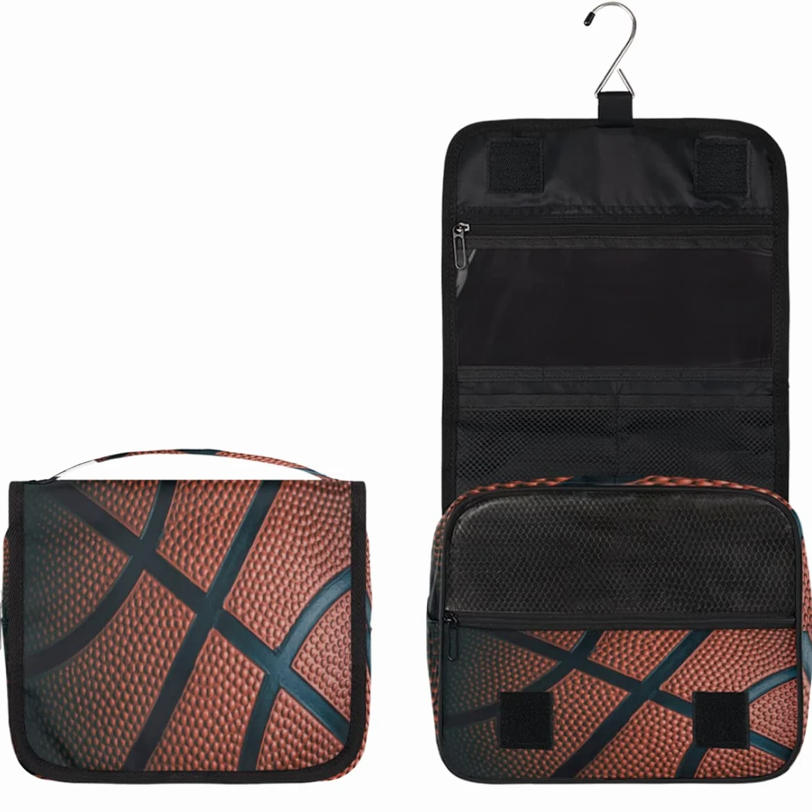 Koszykówka Podróżna Kosmetyczka Koszykówka Nadruk Mycie Torba Unisex Wiszące przybory toaletowe Kosmetyczka Organizer do makijażu, wielobarwny, Jeden rozmiar