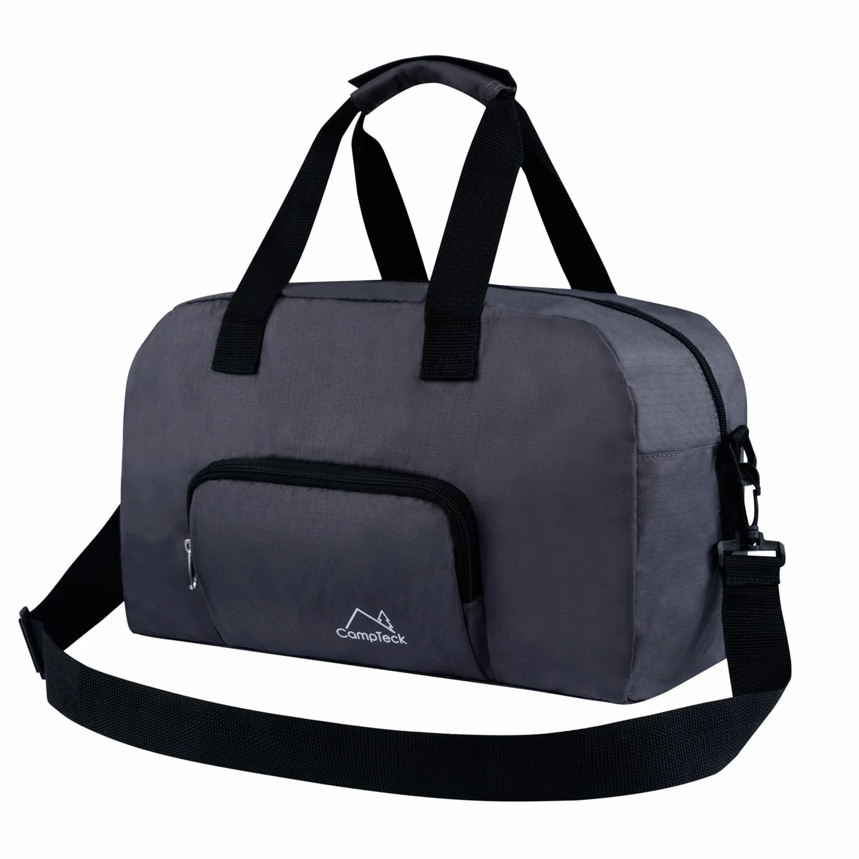 CampTeck Składana torba podróżna, mała torba kabinowa, bagaż podręczny, składana torba z paskiem na ramię, odpowiednia do Ryanair (40 x 20 x 25 cm – 20 l), szary, One_Size