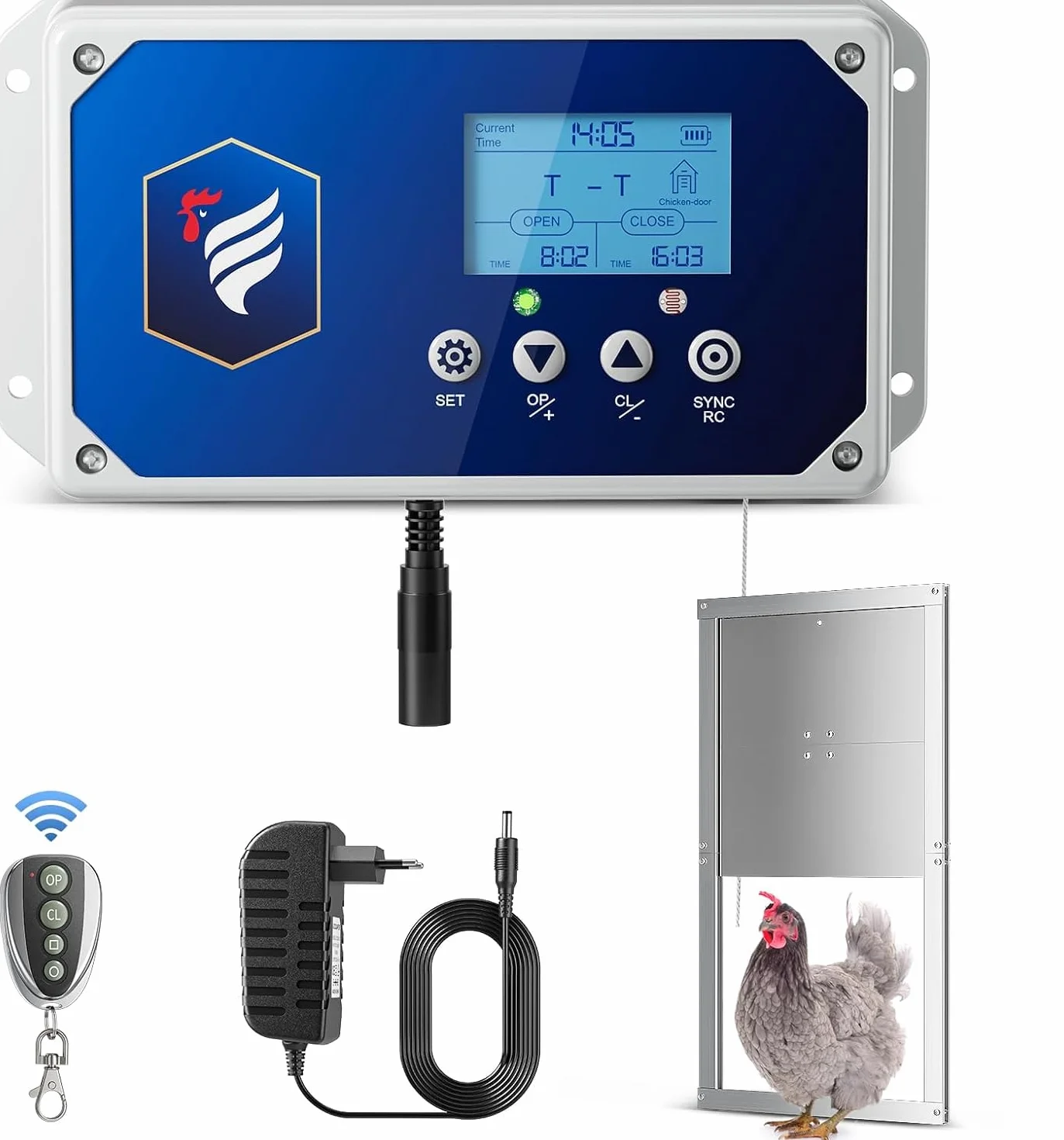 Automatyczny otwieracz do drzwi dla kurczaków, puerta automática de gallinero elektryczny otwieracz do drzwi, kurnik z zegarem i czujnikiem światła, bramka do kurnika do bezpiecznego