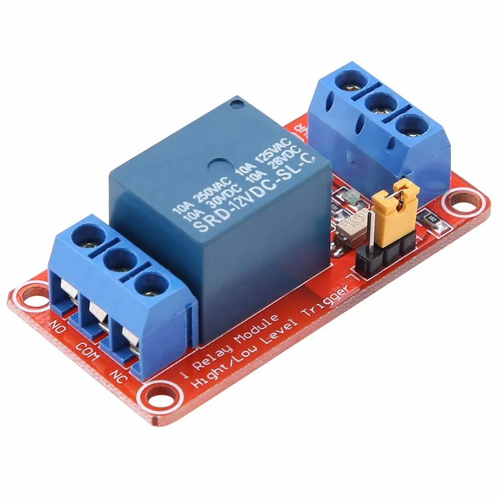 1-kanałowy moduł przekaźnika - moduł przekaźnikowy z optoizolatorem, niskopoziomowa płyta wyzwalająca do 5 V / 12 V / 24 V (12 V)