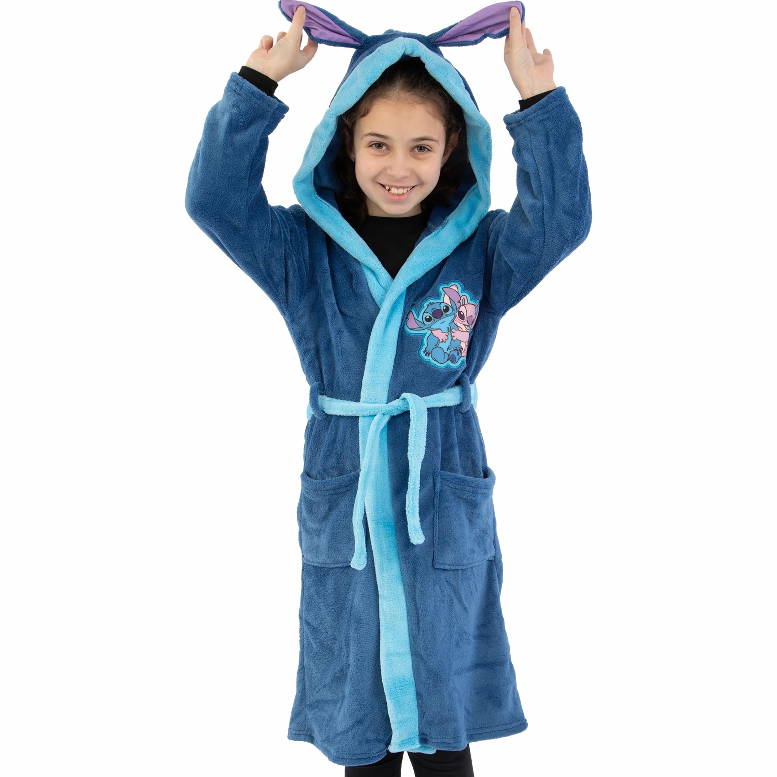 Disney Lilo i Stitch Szlafrok z Kapturem Polarowy 3D Uszy