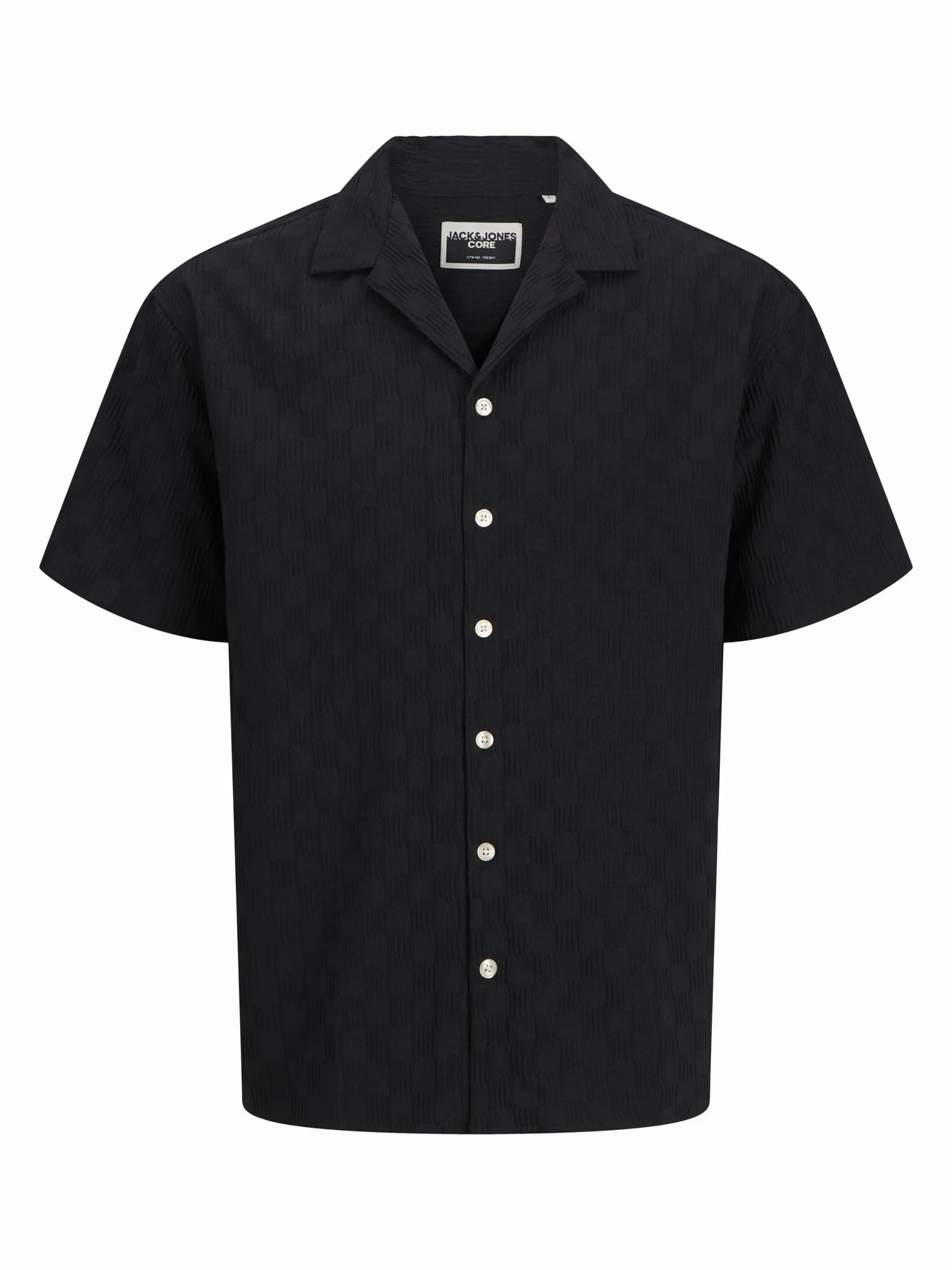 JACK & JONES Męska koszulka Jcosago Texture SS, czarny, L