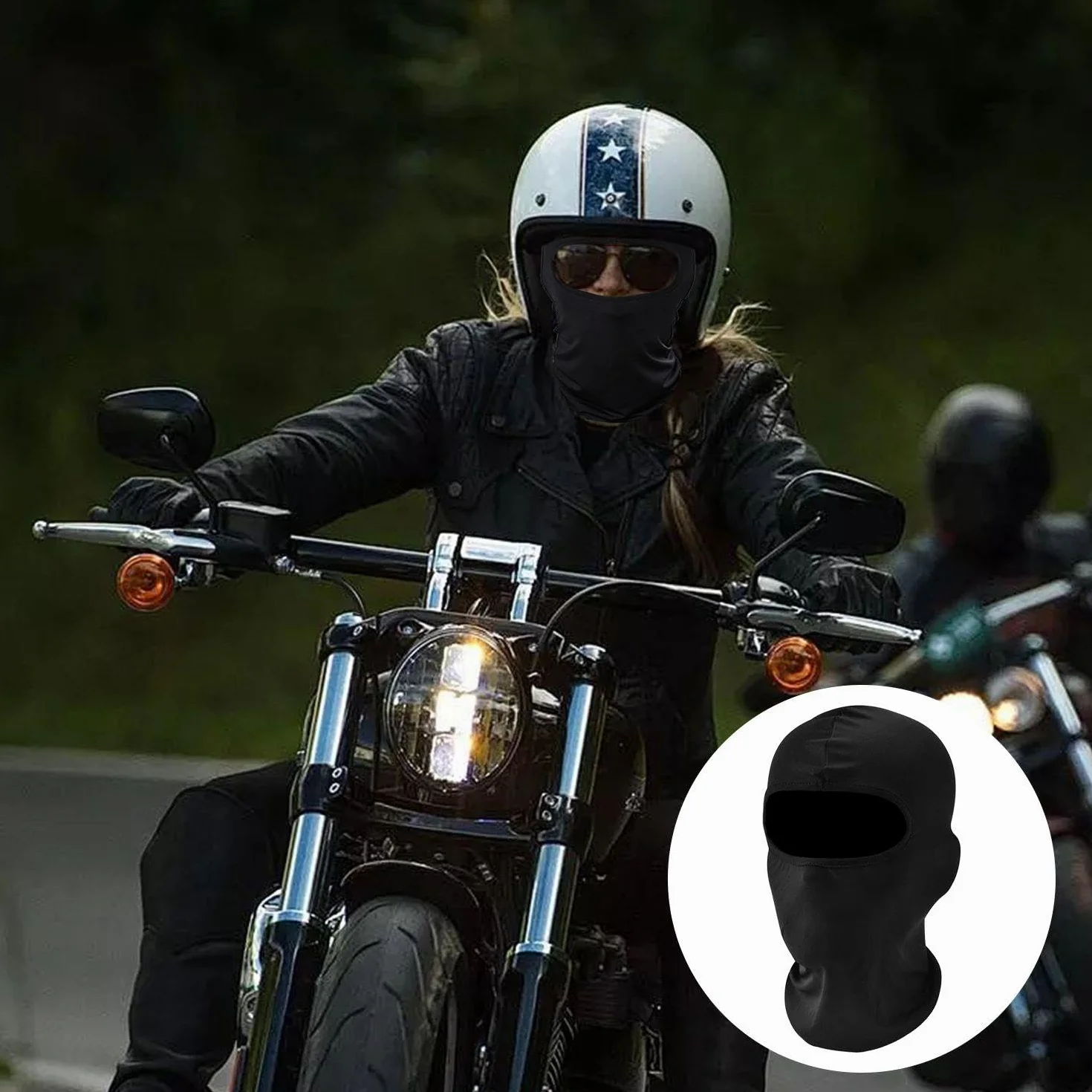 1-częściowa kominiarka, maska na wiatr i zimno, kominiarka motocyklowa, zimowa ciepła maska, zewnętrzna kominiarka przeciwpyłowa, odpowiednia do jazdy konnej i jazdy na nartach, czarny, S/M