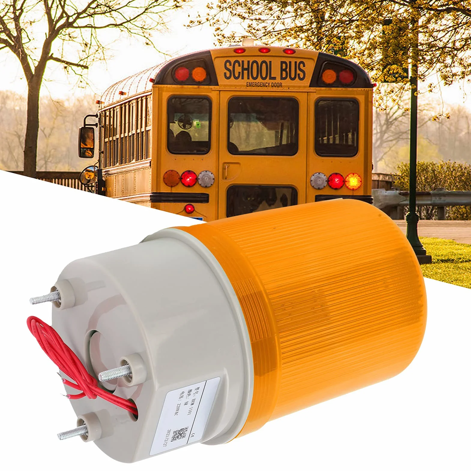 Migające światło Ostrzegawcze LED, 220 V AC BEM ‑ 1101 Światło Ostrzegawcze Migające światło Ostrzegawcze Wyposażenie Alarmowe Światło Awaryjne(yellow)