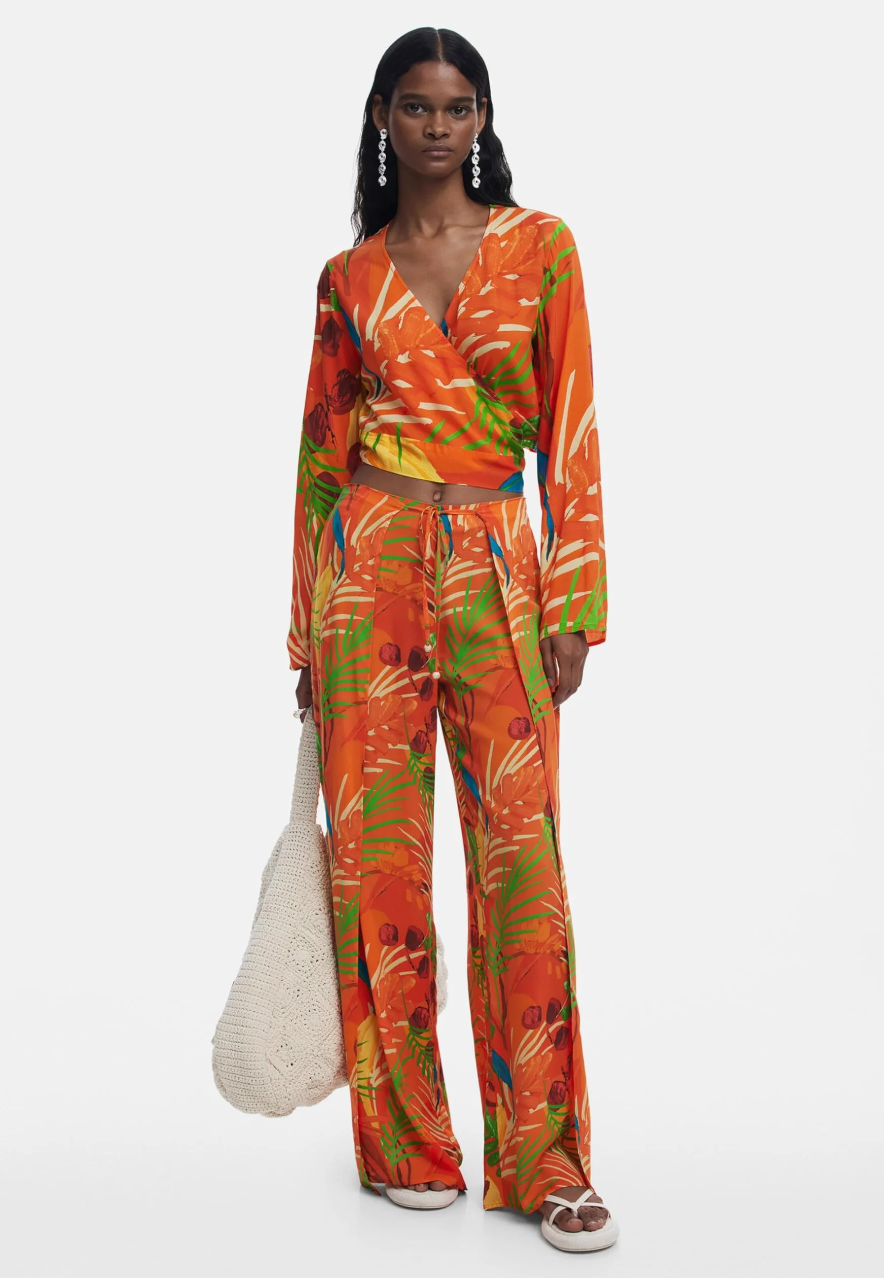 Desigual Swim_Ba Pant, Sunset 7026, XL, Pomarańczowy, XL