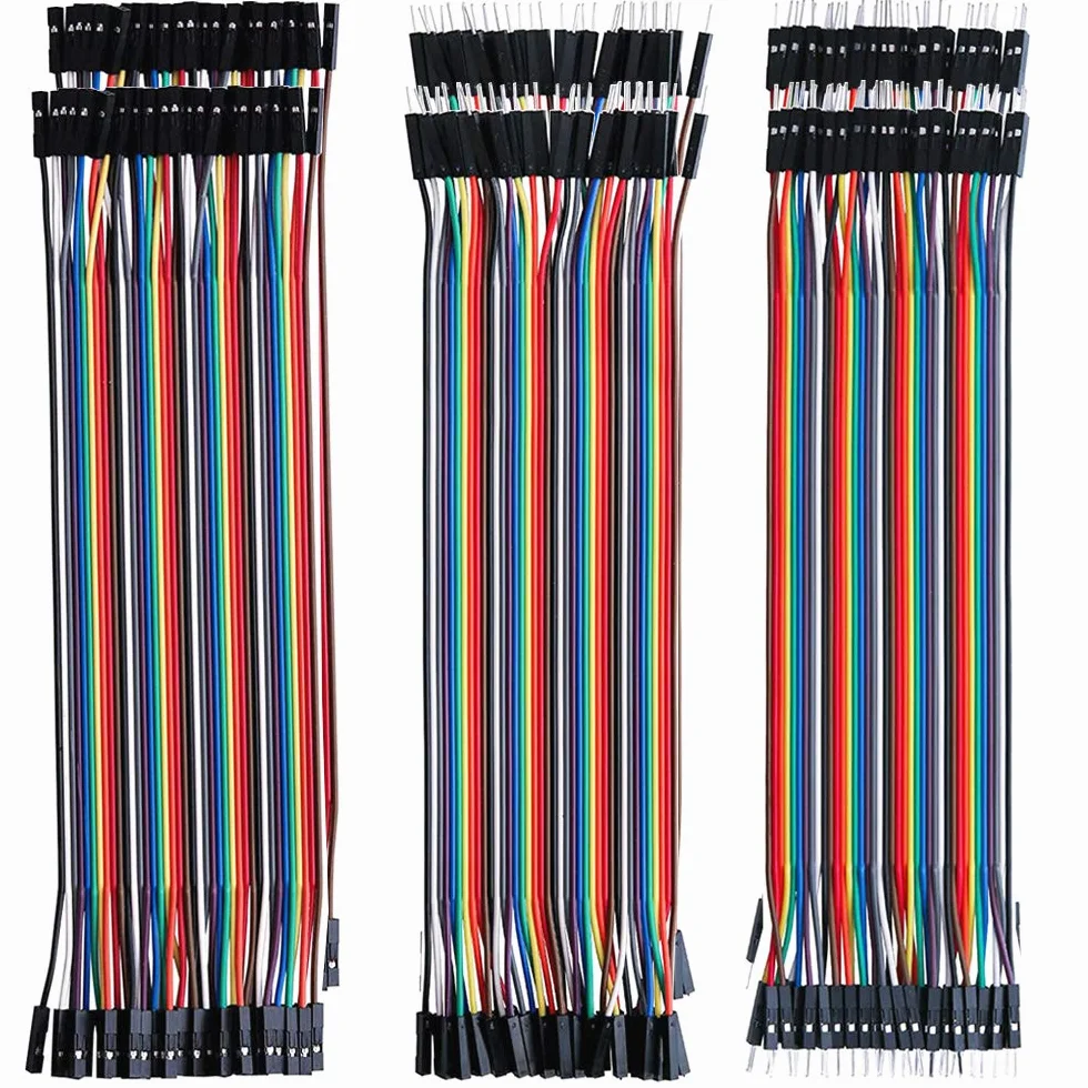 GTIWUNG 240 szt. 20 cm 24 AWG wielokolorowe 40 pinów męskie do żeńskiej, 40 pinów od mężczyzn do mężczyzn, 40 pinów żeński do żeńskiego swetra druty wstążkowe kable zestaw do projektów podobnych do Arduino