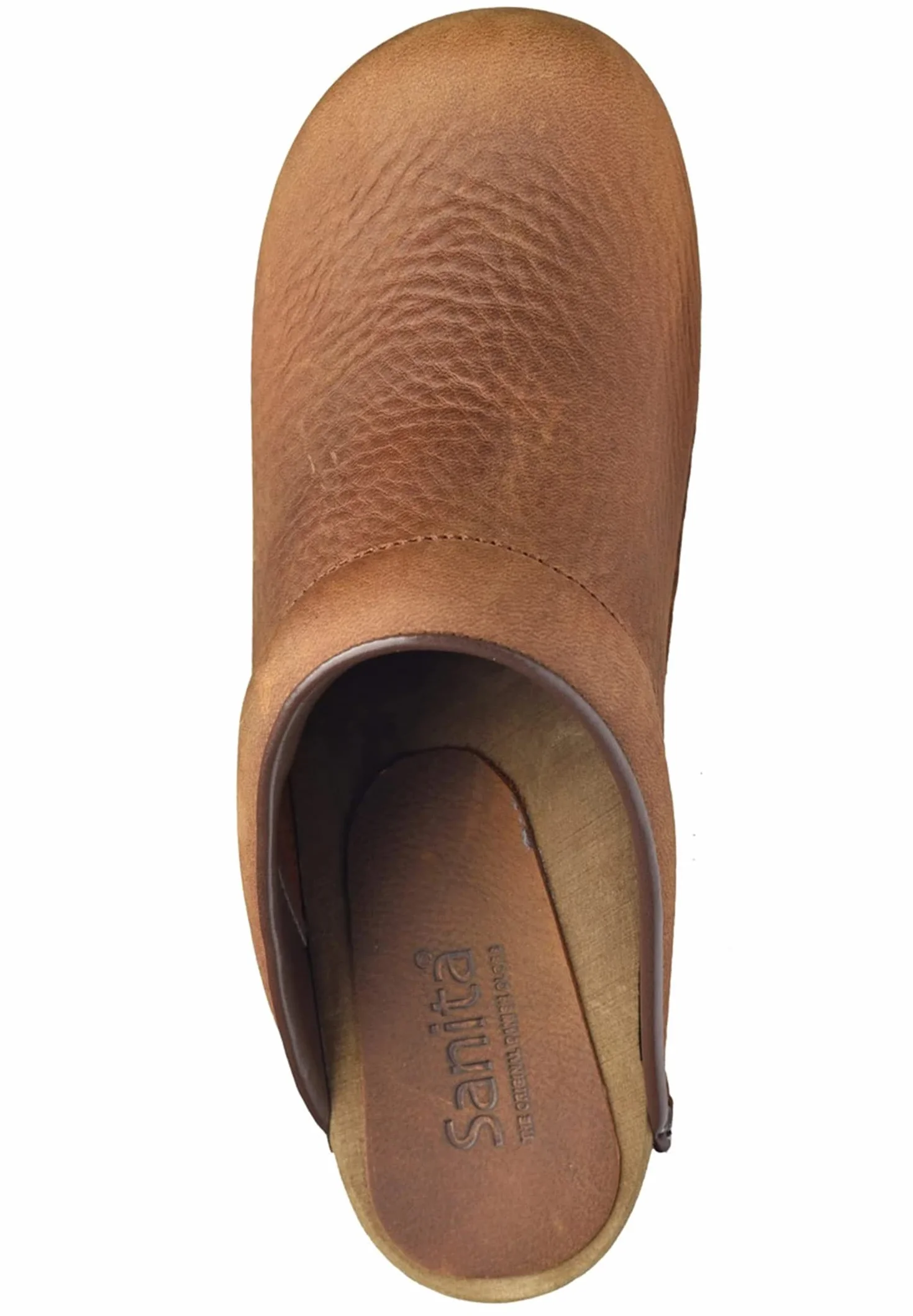 Sanita Chrissy otwarte chodaki skórzane drewniane brązowy Chestnut Brown 40 EU