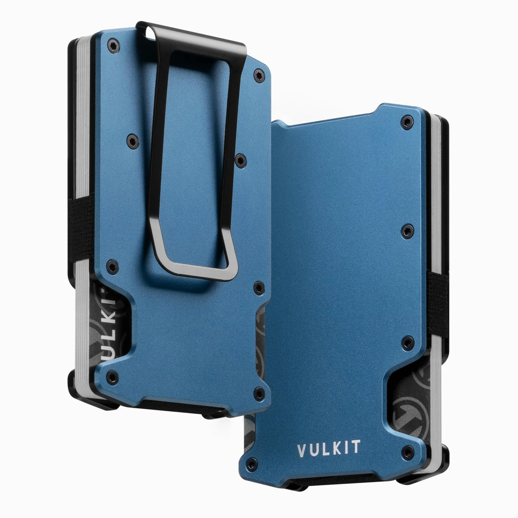 VULKIT Etui na karty kredytowe z klipsem na pieniądze Smukły minimalistyczny aluminiowy metalowy portfel z blokadą RFID Portfel dla mężczyzn