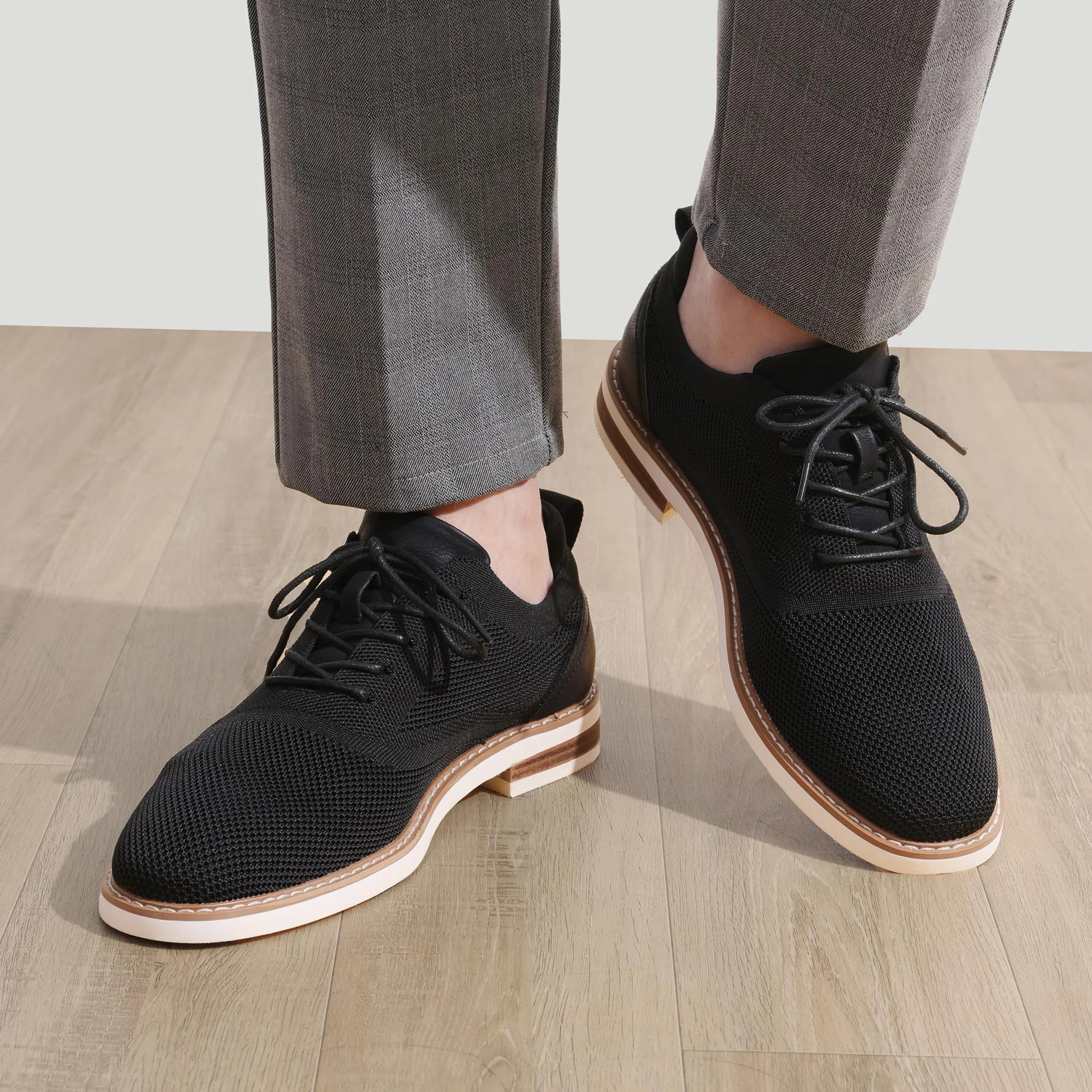 Bruno Marc Męskie buty garniturowe, oddychające, dziergane, na lato, sznurowane, formalne, nowoczesne, klasyczne