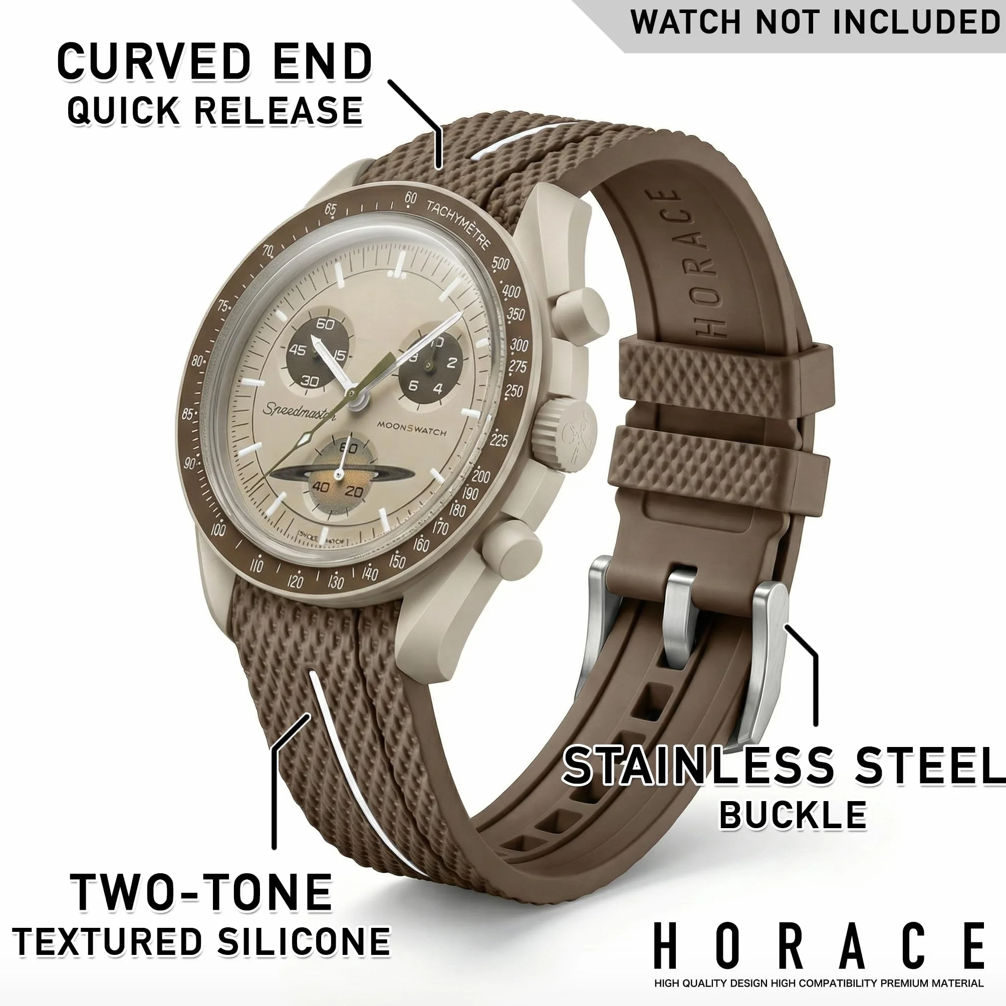 HORACE Uniwersalny gumowy pasek szybkozłączny 20 mm kompatybilny z Omega x Swatch MoonSwatch