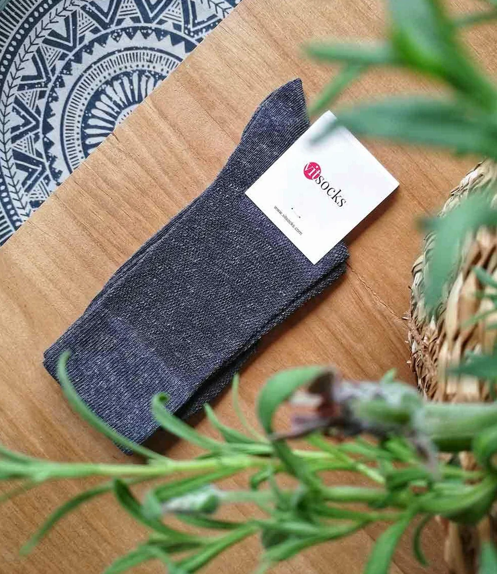 VITSOCKS Skarpety Lniane Bawełniane na Lato Męskie (3 PARY) Oddychające Cienkie Lekkie
