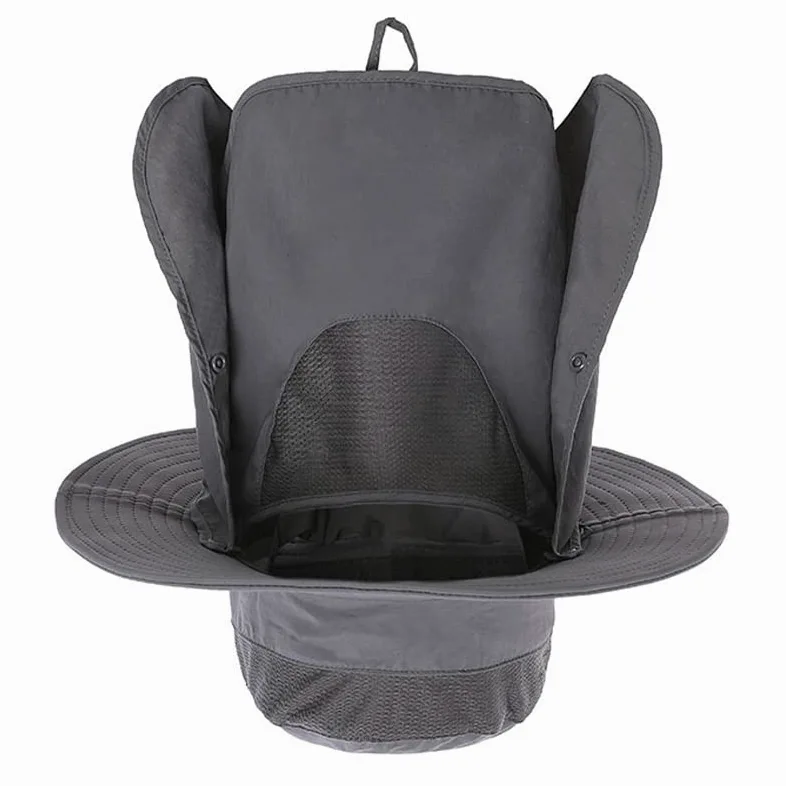 Czapka chroniąca przed słońcem, osłona UV z szerokim rondem, blokuje oparzenia słoneczne, zdejmowana klapa, Summer Essential, kolor obrazu, 1