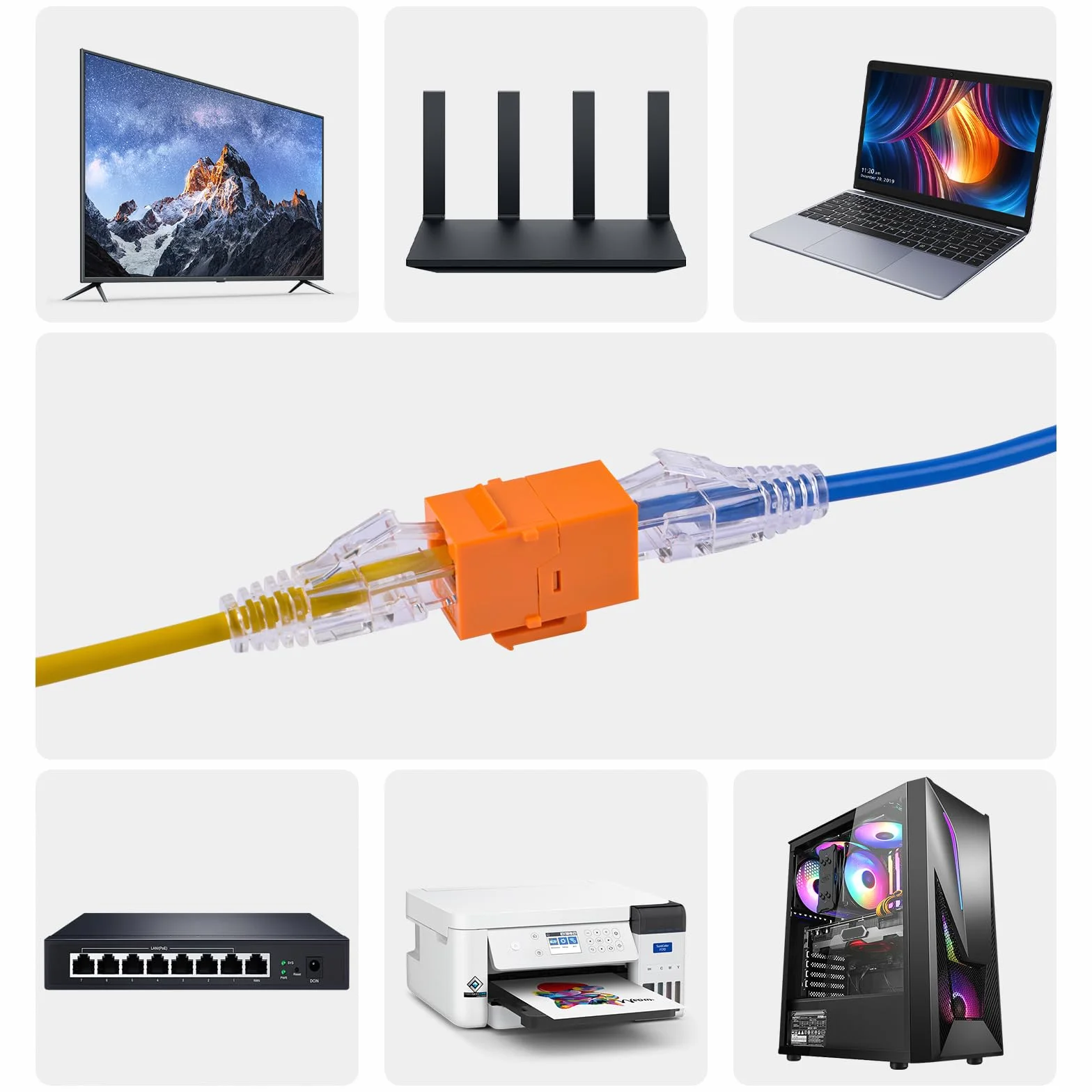 GeeekPi 25.4 cm 0,5U 12-portowy pusty panel krosowy Keystone z wkładką Keystone Cat6 RJ45 do szafek sieciowych DeskPi RackMate T0/T1/T2