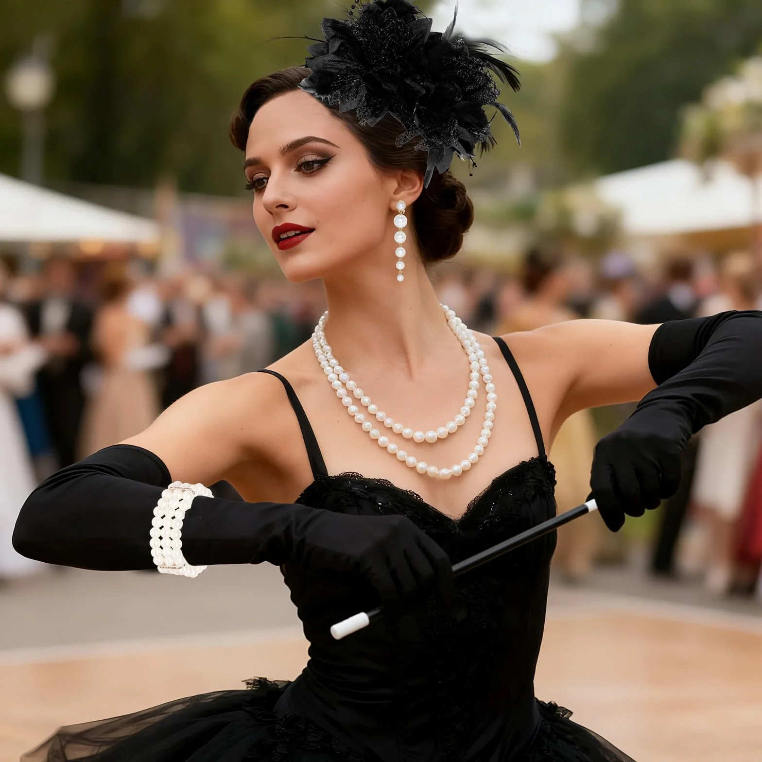 Zestaw akcesoriów w stylu lat 20. Gatsby, 6 sztuk, kostium damski z lat 20., na imprezę, Wielki Gatsby, podróż w czasie, akcesoria bożonarodzeniowe, modne akcesoria, różne modele