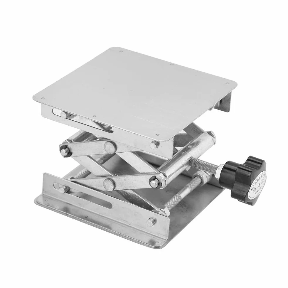 Podnośnik Laboratoryjny ze Stali Nierdzewnej, Platforma Podnosząca, Stojak Nożycowy do Eksperymentów Naukowych, 100 x 100 mm