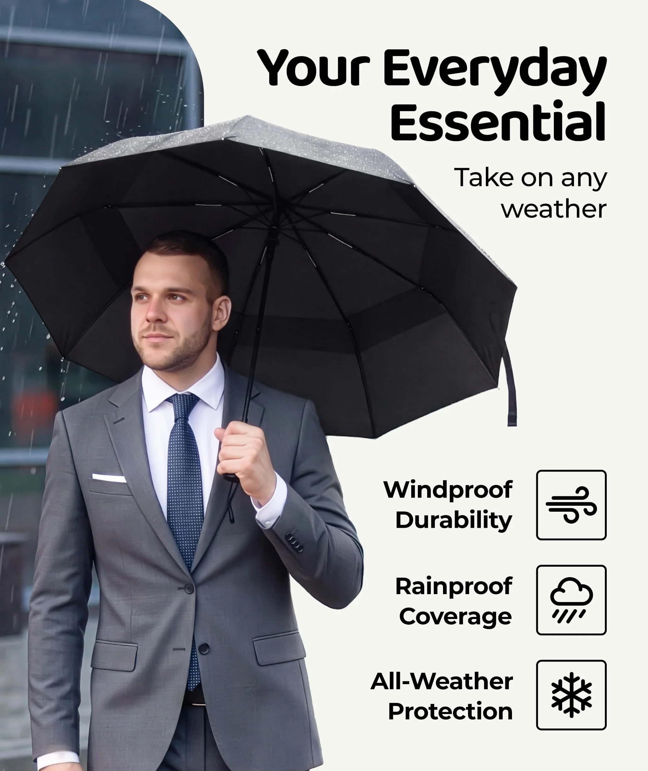Repel Windproof Travel Umbrella Auto Open Close Compact Fiberglass Frame Waterproof