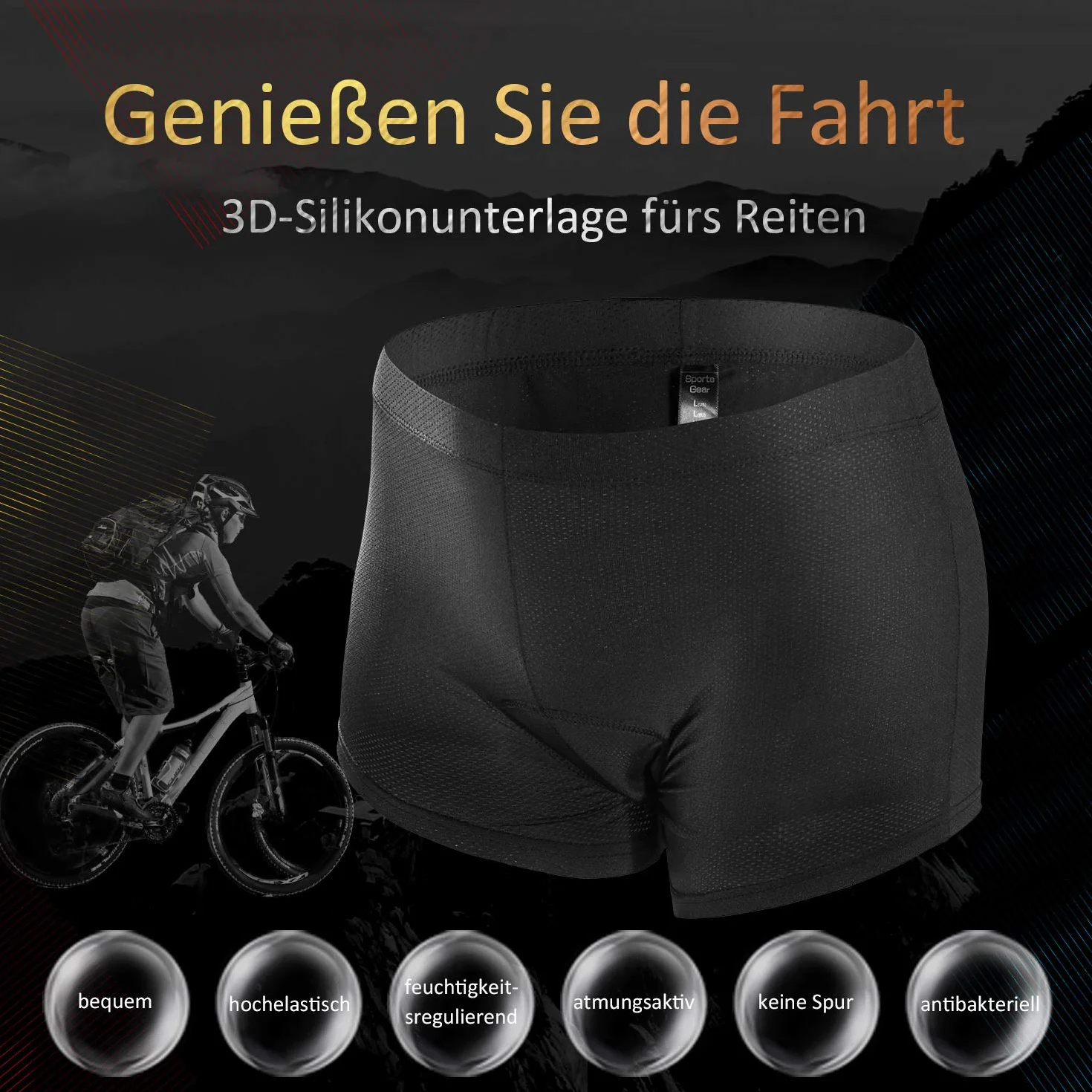 Męskie spodenki rowerowe z wkładką żelową 3D