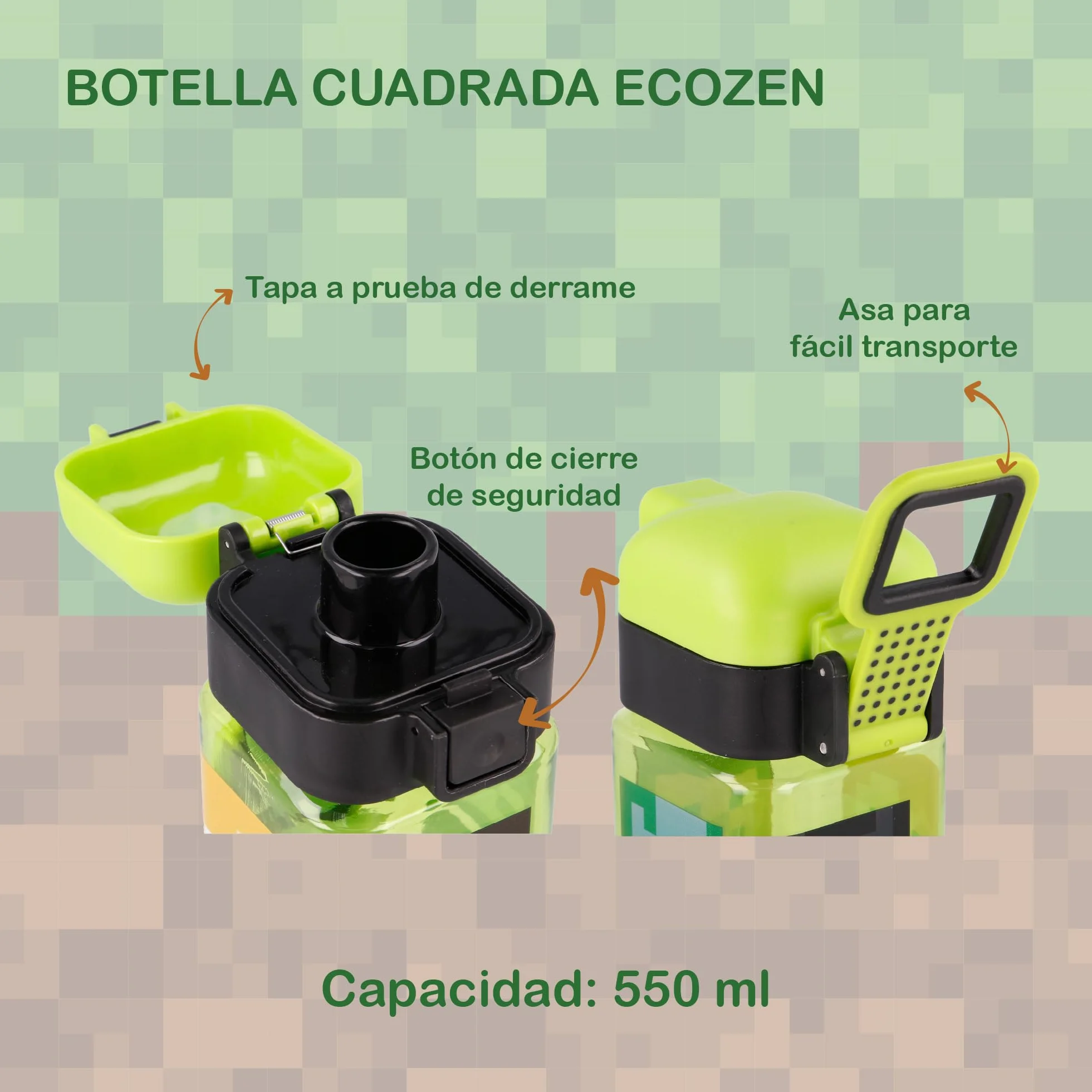 Stor Butelka, Plastic, Zielony, 550 ml