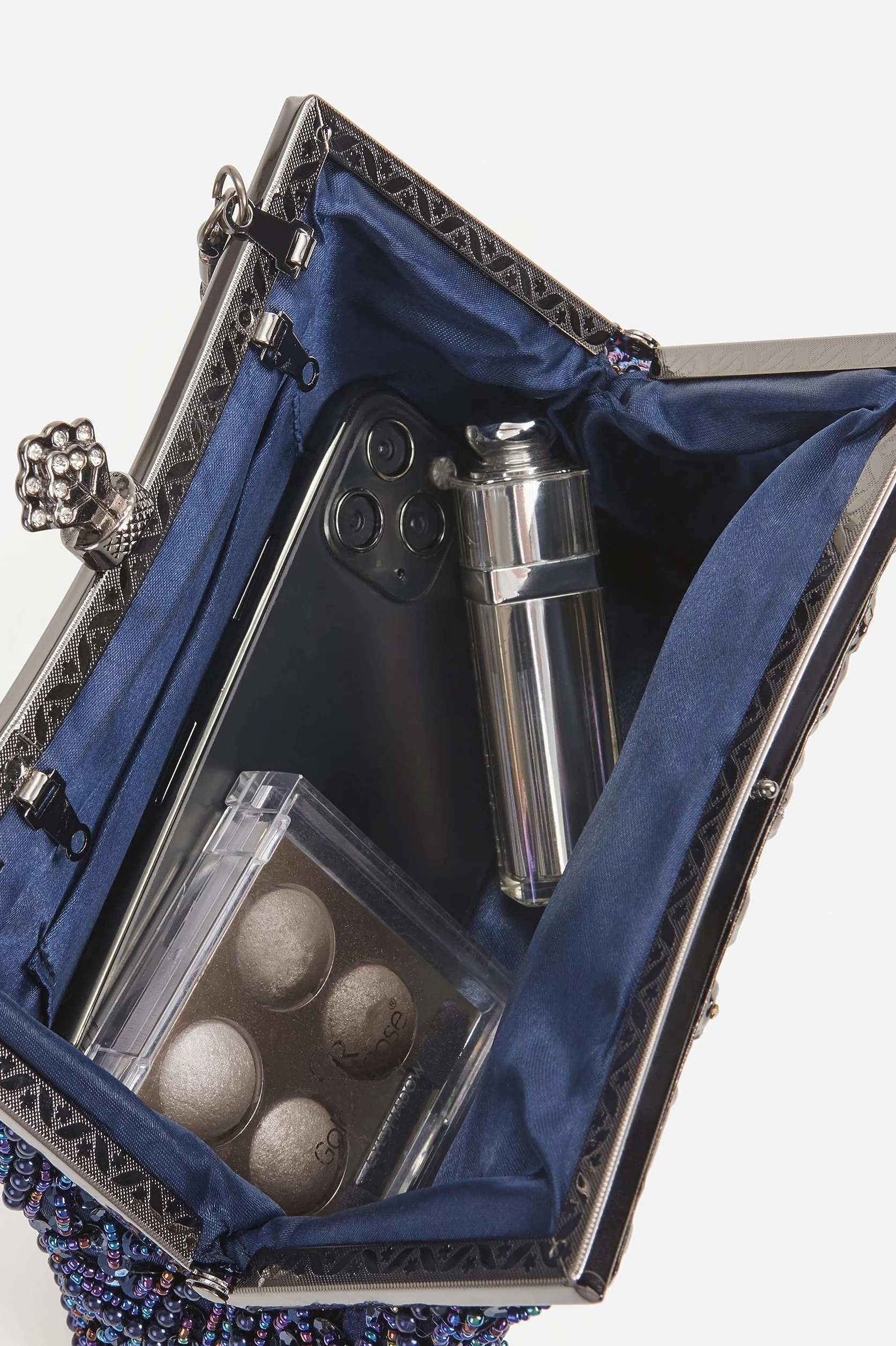 Coucoland Perły Clutch damska torebka wieczorowa styl lat 20. niebieski