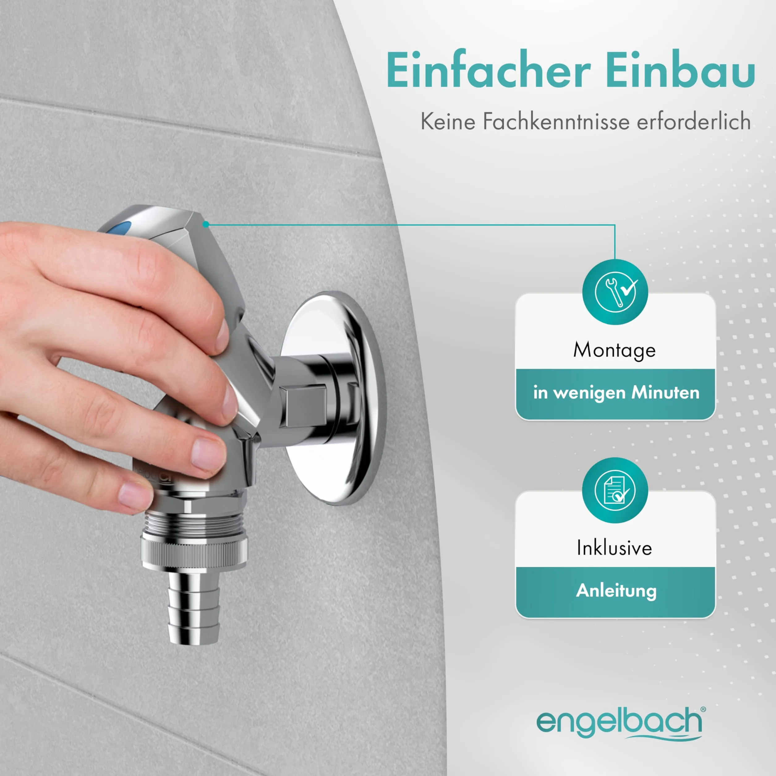 Engelbach® Uniwersalny zawór do urządzeń samouszczelniający – do pralki, zmywarki i innych – zawór przyłączeniowy z zaworem zwrotnym i napowietrzaczem