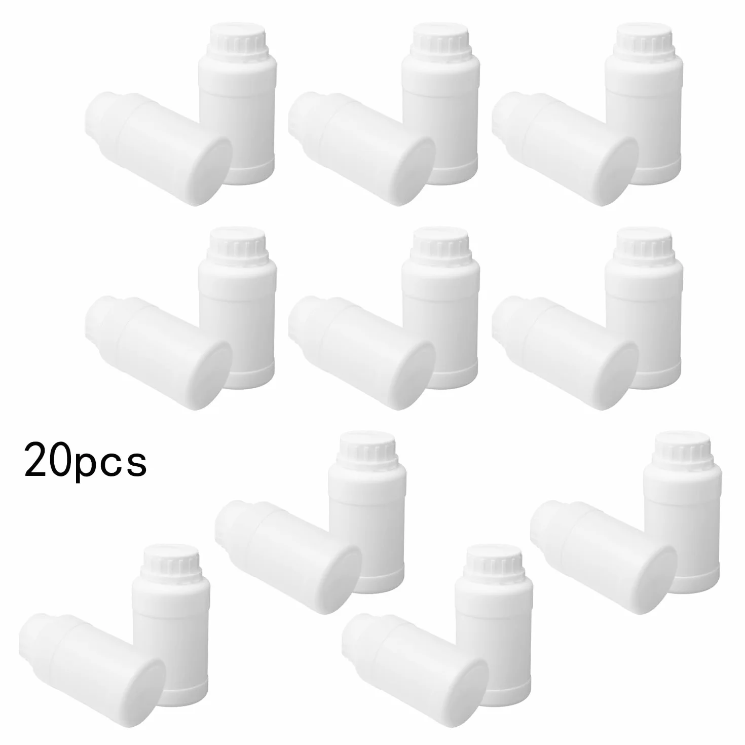 Othmro 20 szt. plastikowych butelek 250 ml, laboratoryjna butelka na odczynniki chemiczne, długość 119 mm szeroka butelka na odczynnik laboratoryjny, pojemnik do przechowywania próbek do