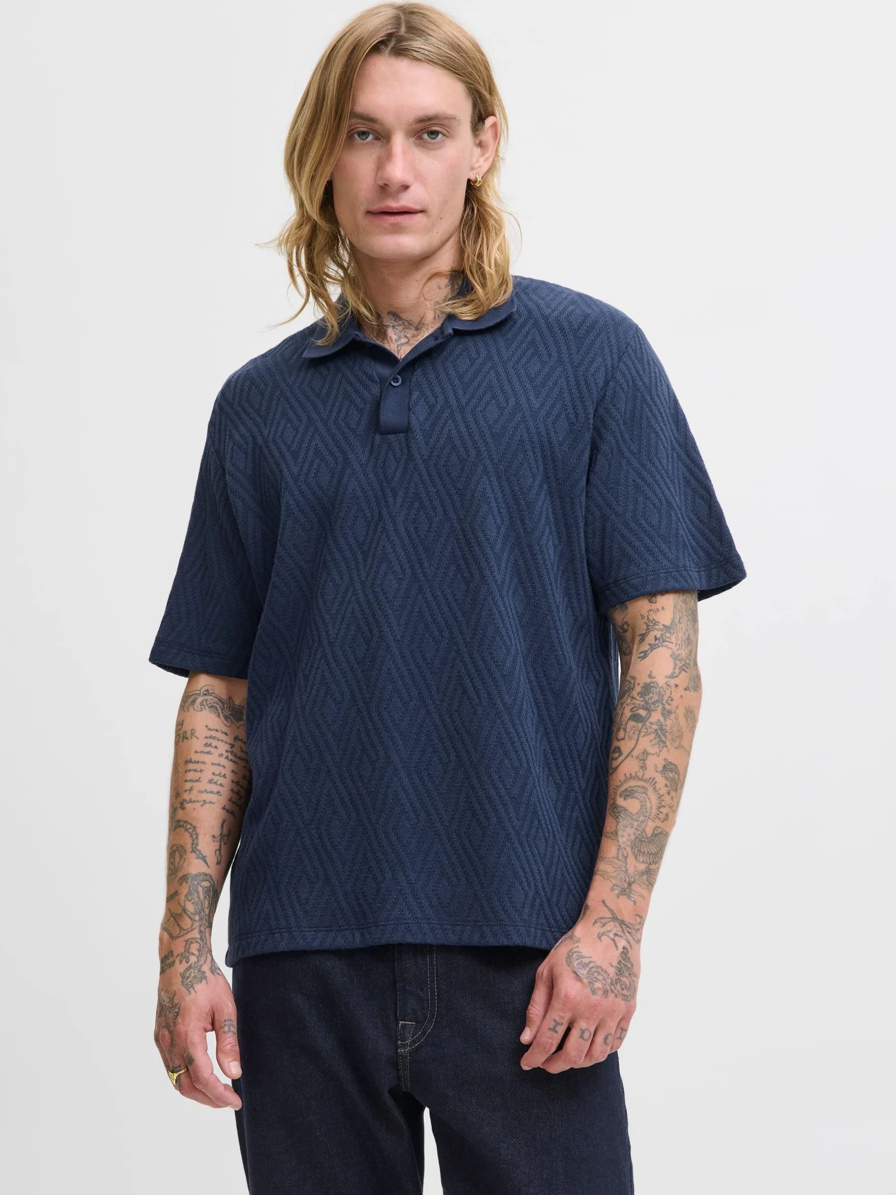 JACK & JONES Jprblanewtrent Ss Polo Sn, Black Iris, XXL