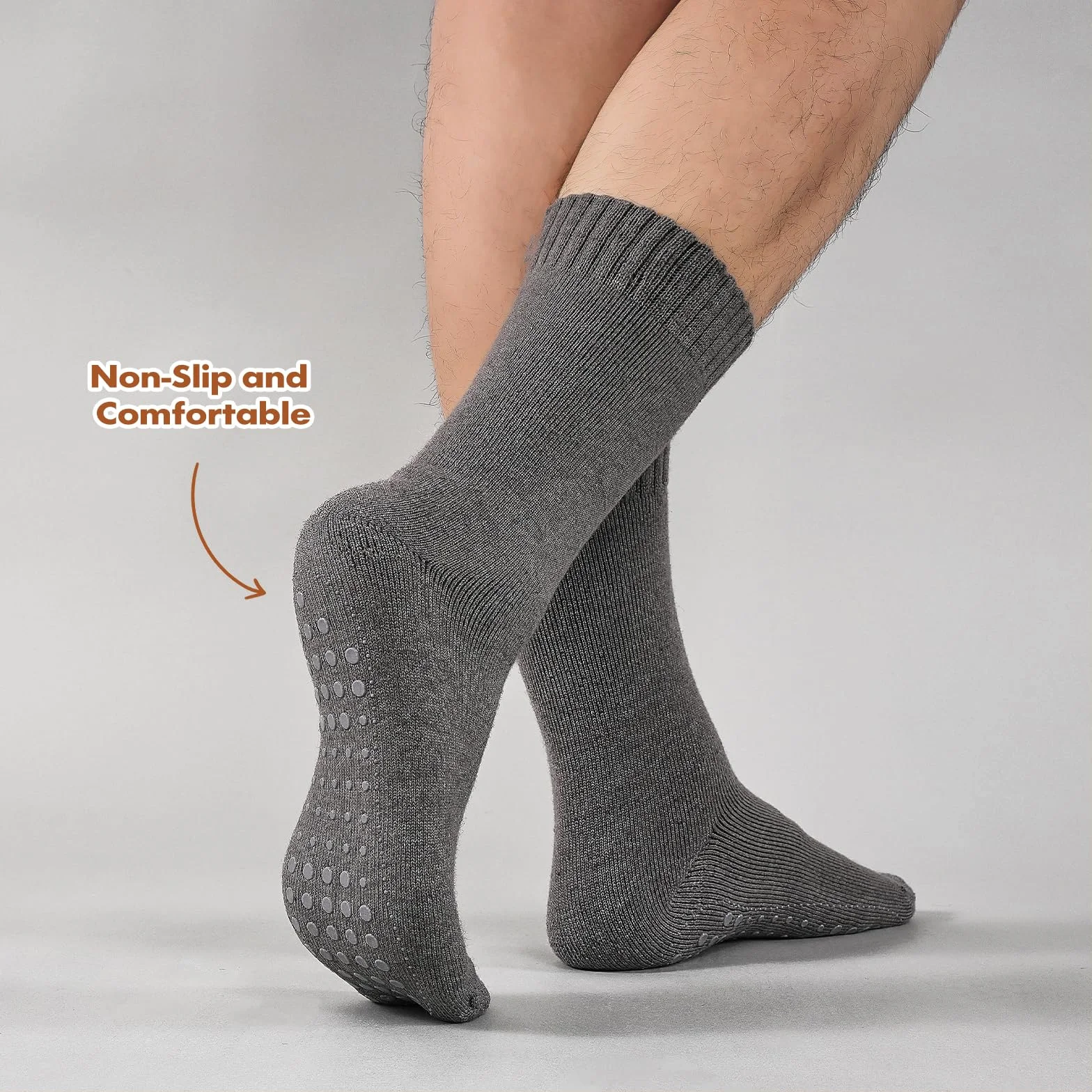Ciepłe Skarpety z Wełną ABS Męskie Damskie Grube Termoskarpety Antypoślizgowe Stoperki