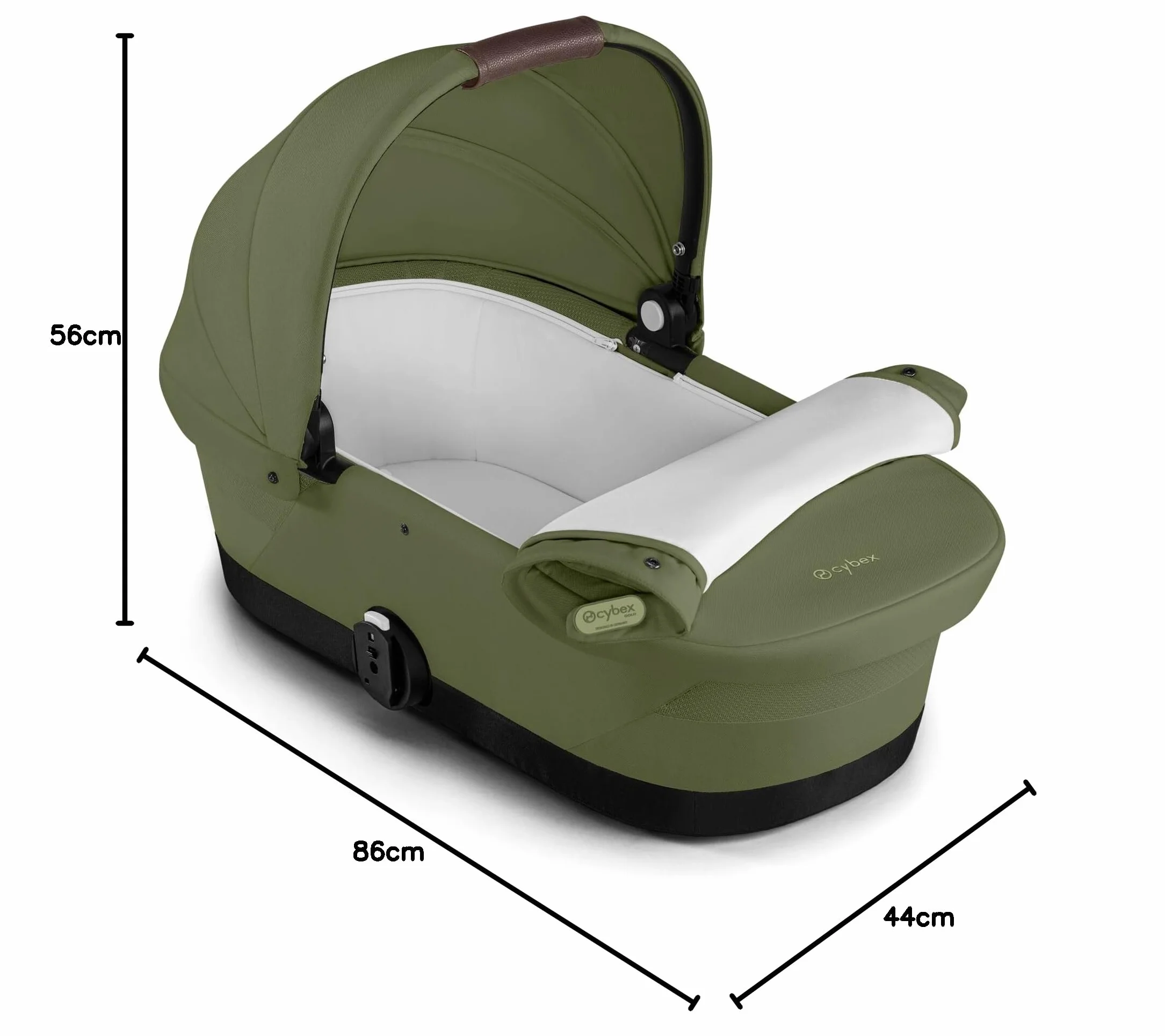 CYBEX Gold Gondola do łóżeczka GAZELLE S, Od urodzenia do ok. 6 miesięcy (max. 9 kg), Dla CYBEX Gazelle S i e-Gazelle S, Moss Green