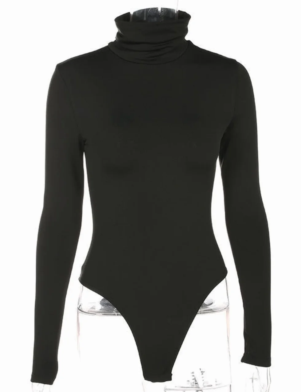 Body Damskie Z Długim Rękawem Wysoki Kołnierz Bodysuit Topy Sexy Slim Fit Bodies Nosić Podstawowy Strój Top Miękkie Ciepłe Koszule Kryty Elastyczny Shapewear Elegancki Jednolity Kolor