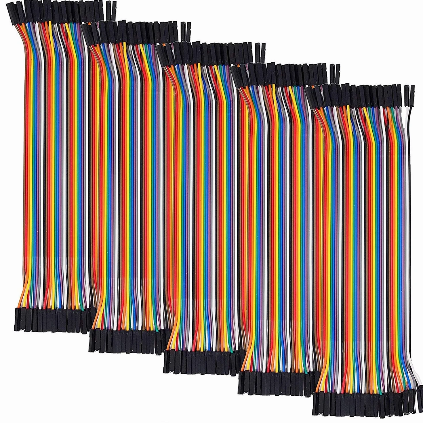 AZDelivery 5 x Jumper Wire Cable 40 szt. każdy 20 cm F2F Female to Female kompatybilny z Arduino i Raspberry Pi Breadboard tym e-Book!