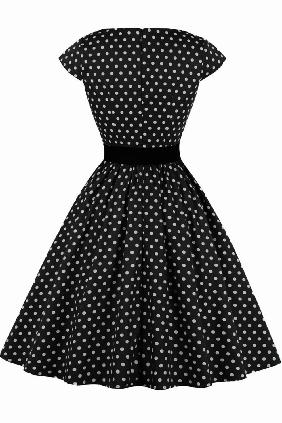 Axoe Sukienka damska w stylu lat 50., Audrey Hepburn, styl vintage, rockabilly, koktajlowa, na imprezę, w groszki