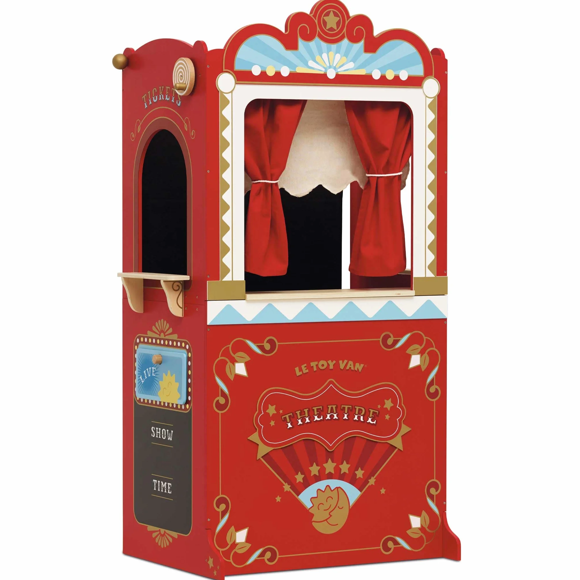 Le Toy Van - Wooden Educational Puppet Theatre, Kids Role Play Toy - Suitable For 3 Years +, Multicolor, 69.85 x 40.89 x 121.92 cm