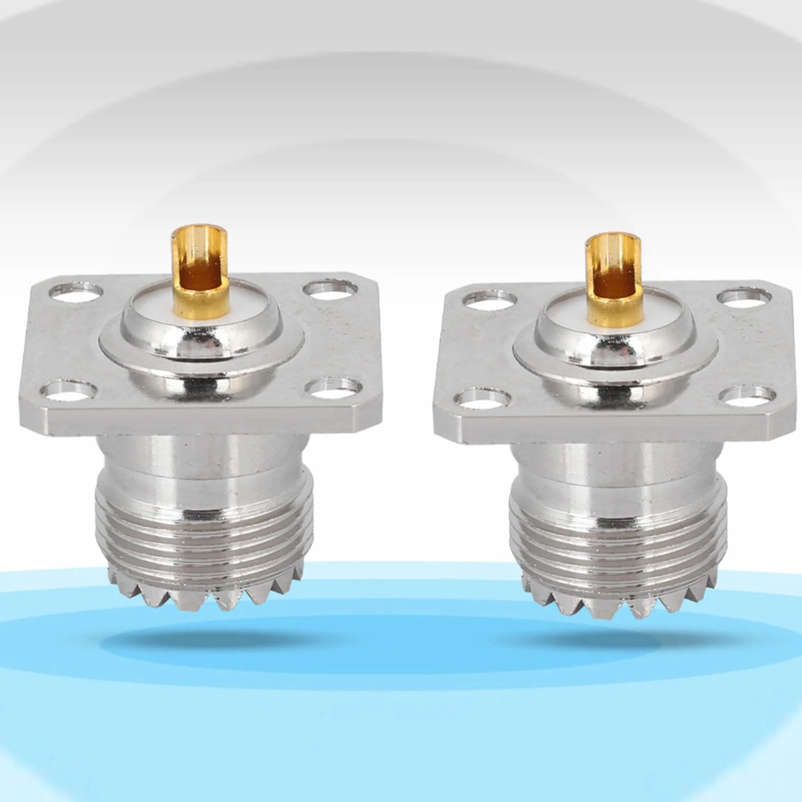 Topiky 2 sztuki gniazdo UHF SO239 Jack 4 gniazdo gniazdo panel Chassis Mount RF adapter koncentryczny złącze koncentryczne