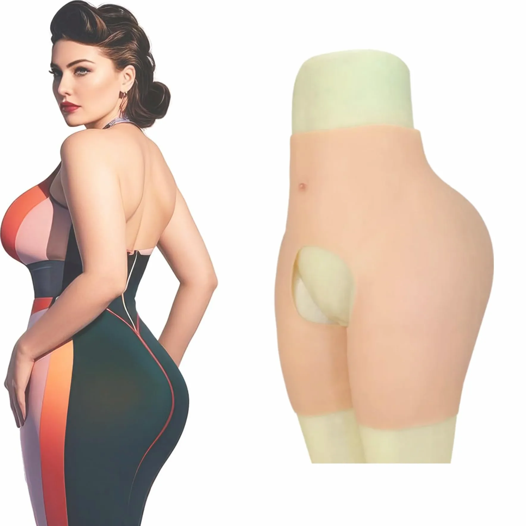 Adima Silikonowe Sztuczne Majtki Pośladkowe Z Otwartym Krokiem Damskie Majtki Liftingujące Pośladki Hip Enhancer Shapewear dla Osób Transpłciowych