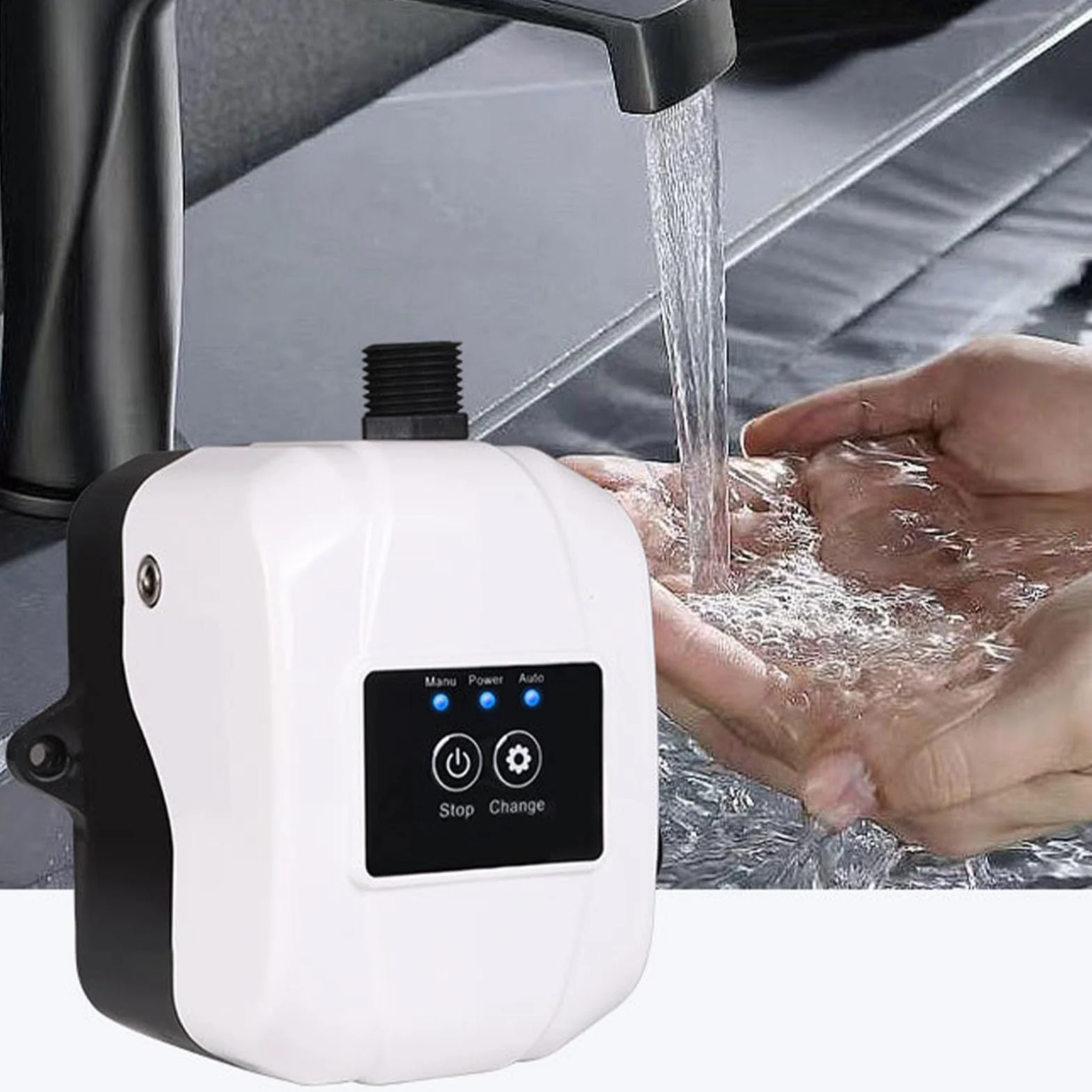 Pompa Wspomagająca Ciśnienie Wody, Pompa Wspomagająca o Mocy 150 W, 24 V DC z Magnesem Trwałym, Pompa Recyrkulacyjna Wody o Wydajności 32 L/min, 25 M i Niskim (Wtyczka UE