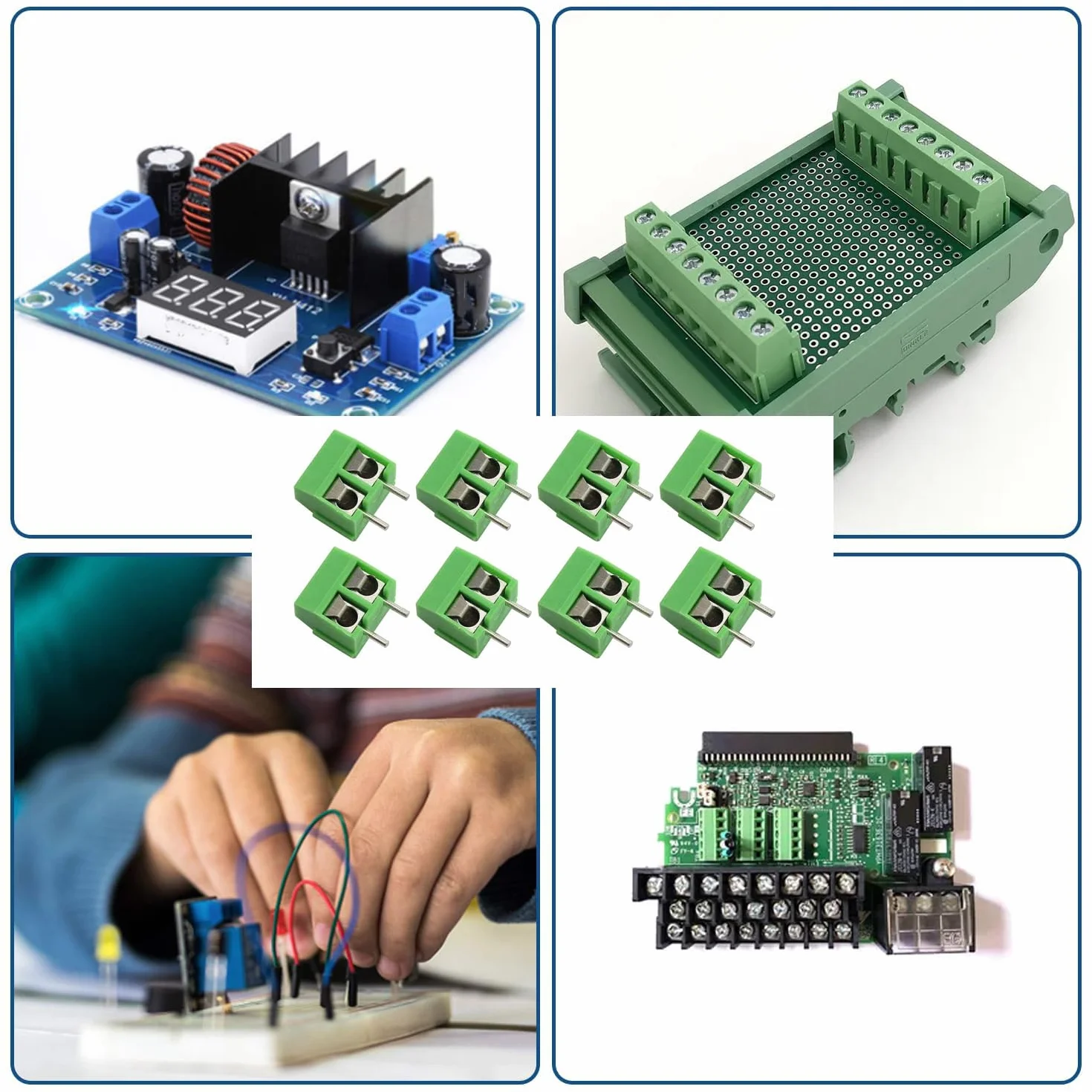 RUNCCI-YUN 80 Stücke 5mm 2 Pin / 3 Pin PCB Mount Screw Terminal Block Schraubklemme Steckverbinder Blau (2 Pin-60, 3 Pin-40)
