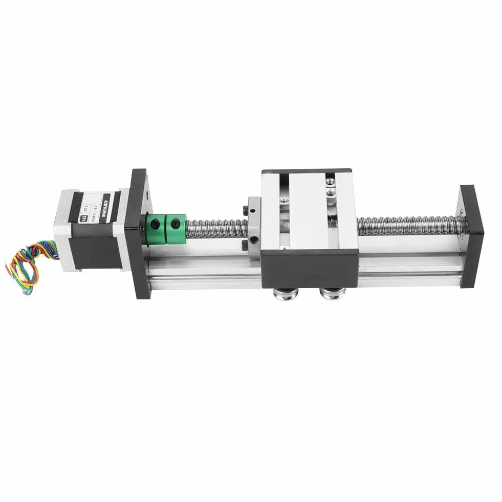 Prowadnica liniowa 100 mm, napęd śrubowy 1204 siłownik liniowy z silnikiem krokowym do DIY części routera CNC