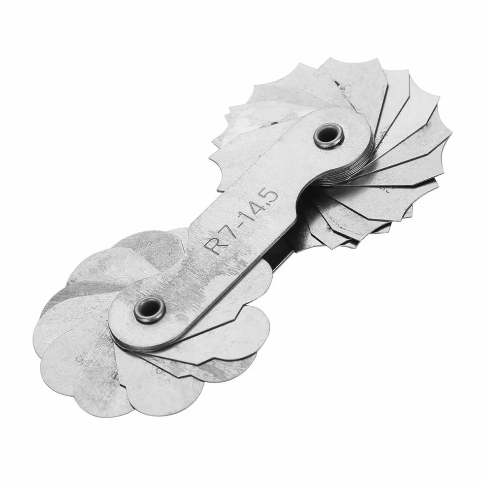 Miernik Zaokrąglenia, Miernik Promienia, R0.3 do 1.5 R1 6.5 R7 14.5 R15 25 R25 50 R52 100MM promień Zaokrąglenia ze Stali Nierdzewnej (R7-14,5 MM)
