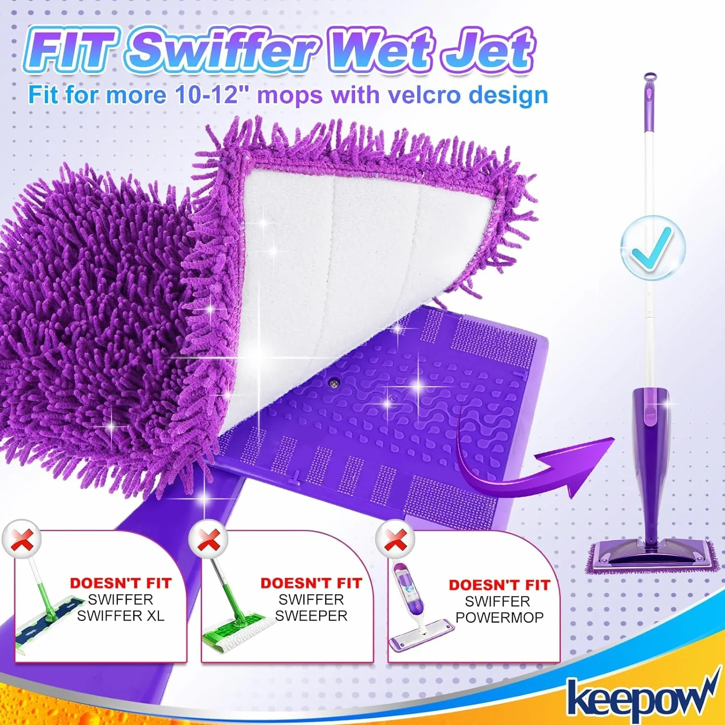 4 ściereczki wielokrotnego użytku do Swiffer WetJet Wood