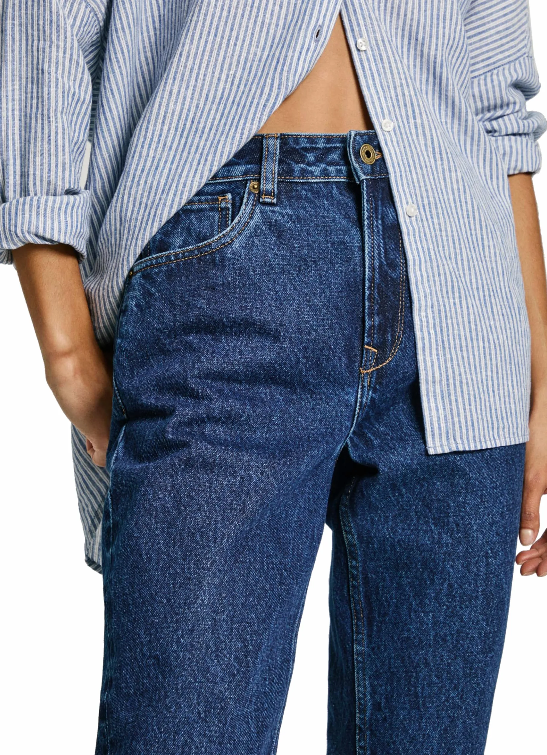Pepe Jeans Zwężane Dżinsy Hw Pl204591 - Dżins Kobiety