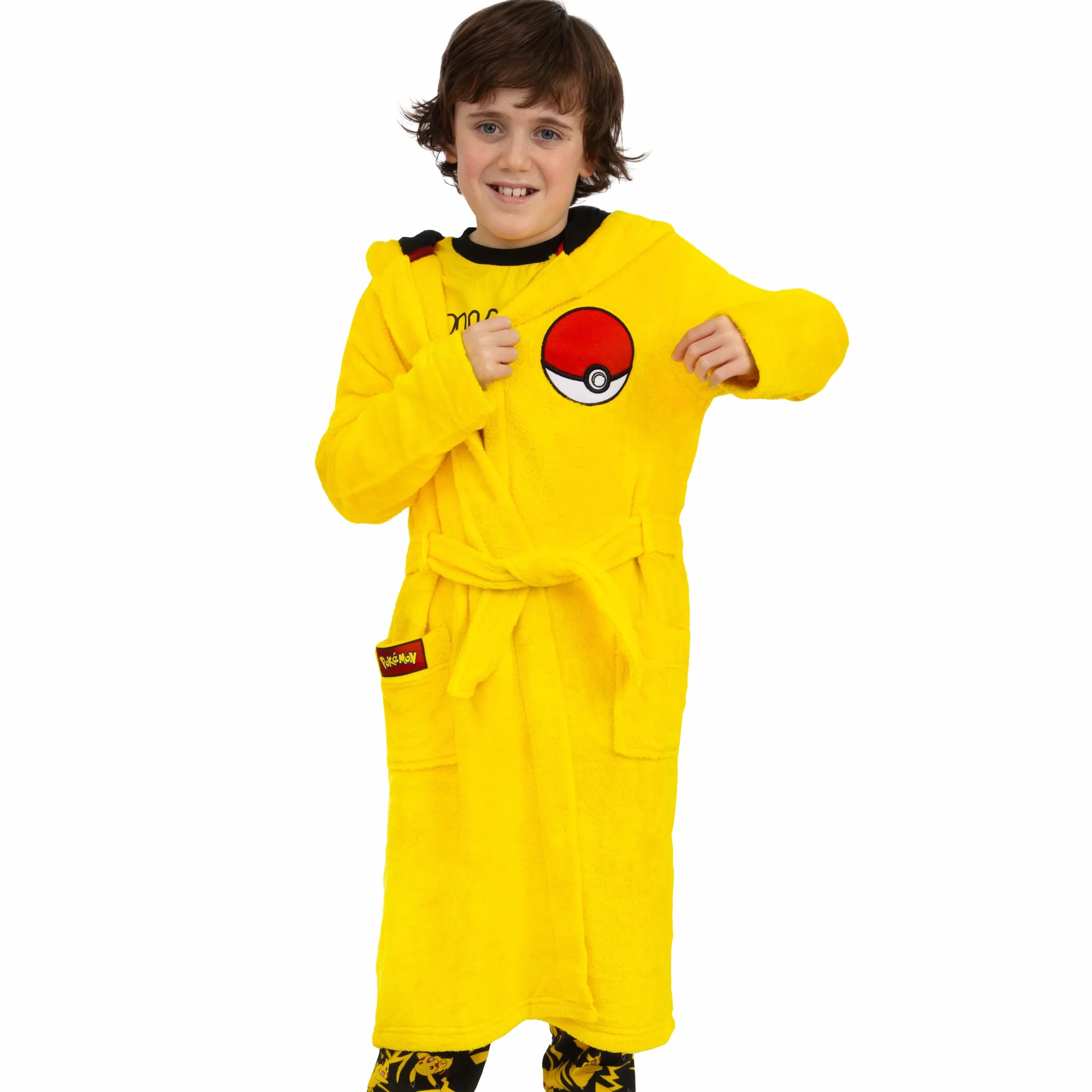 Szlafrok Dziecięcy Pokémon Pikachu Dla Chłopców, Szlafrok Dziecięcy Pikachu Z Uszami 3D, Dziecięcy Z Polaru