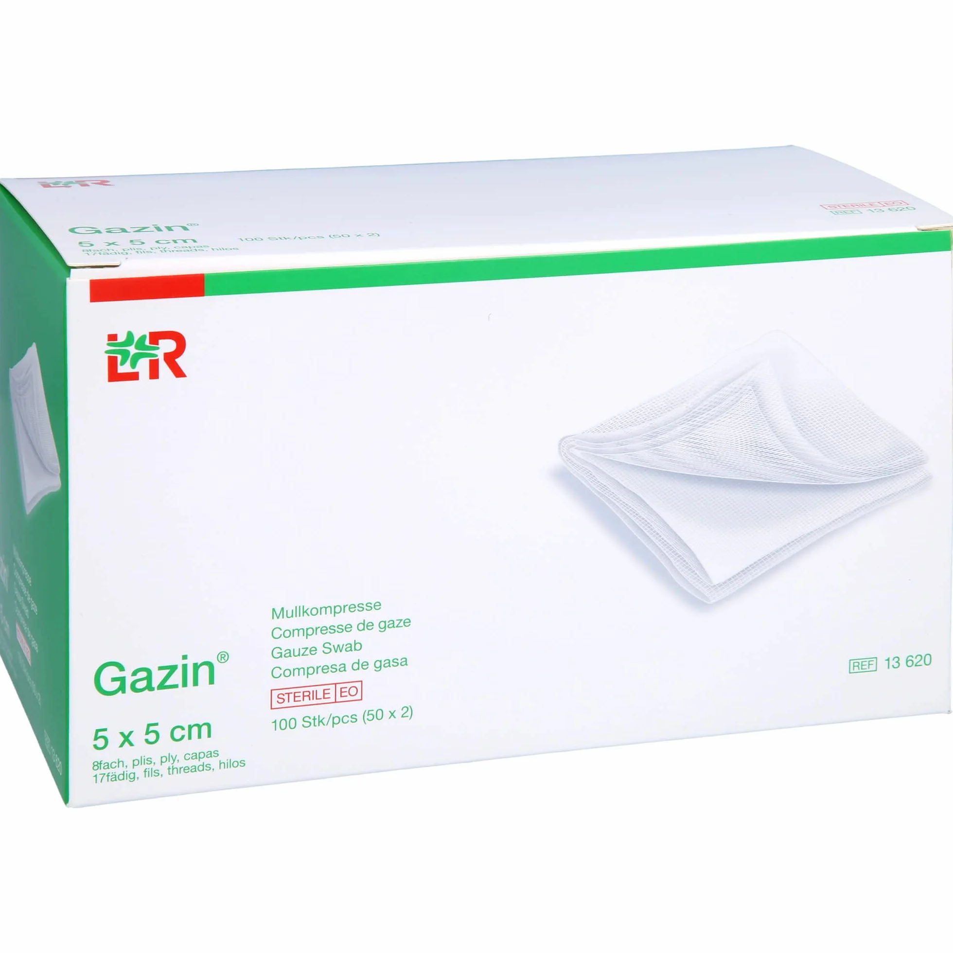 GAZIN Mullkomp.5x5 cm steril 8fach 50X2 St**G