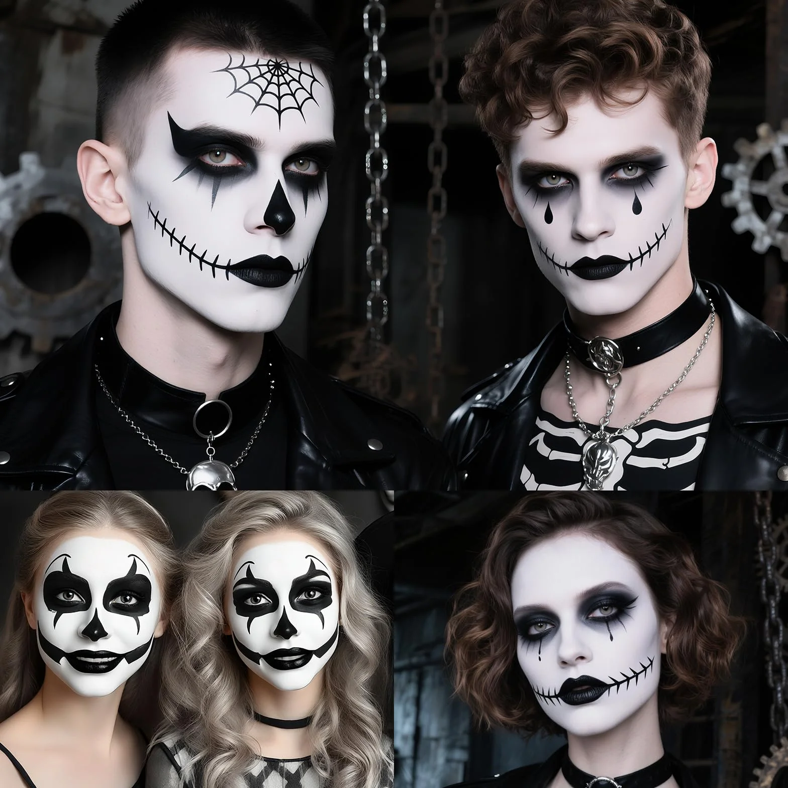 Zestaw do makijażu na Halloween, biały zestaw do makijażu dla dorosłych i dzieci, 50 g, kolor biały do malować twarzy, ciała, wampira, SFX, zombie