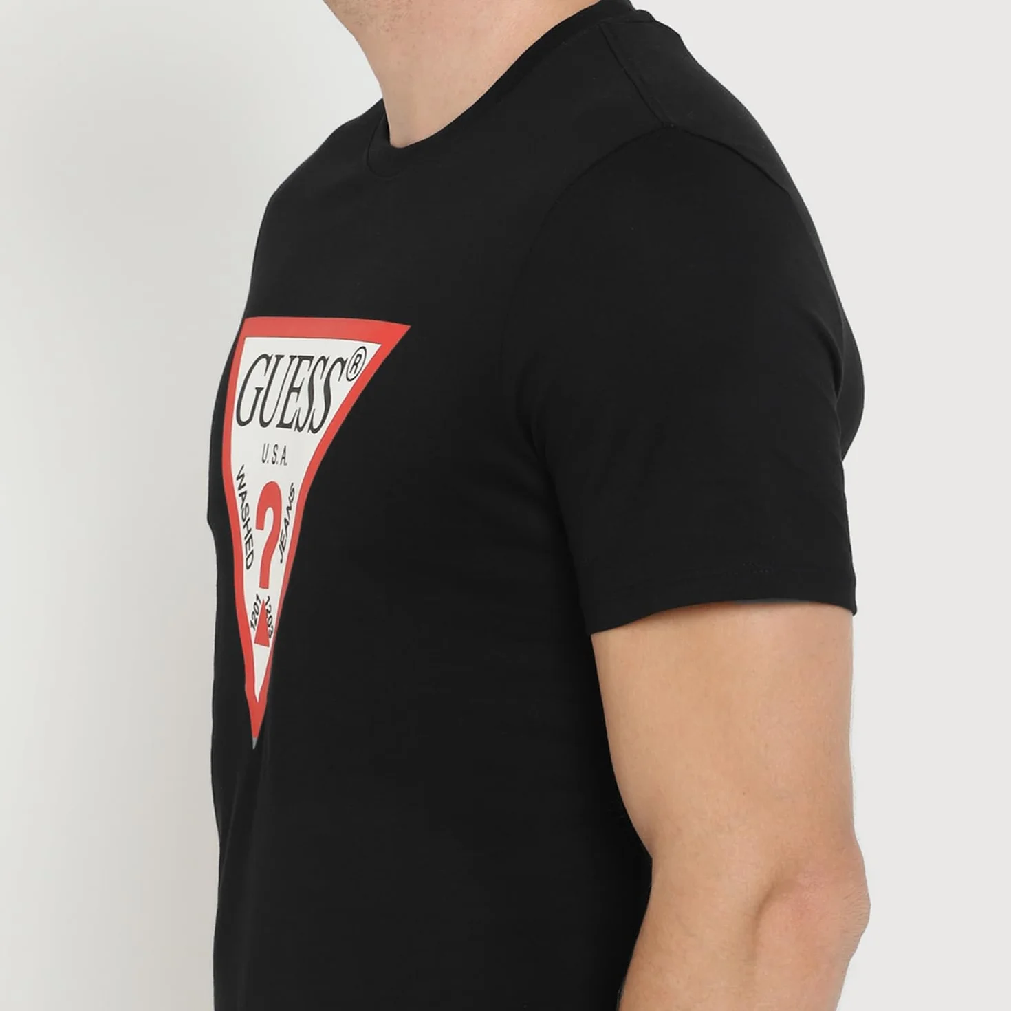 Guess T-shirt uomo logo triangolo grigio ES24GU23